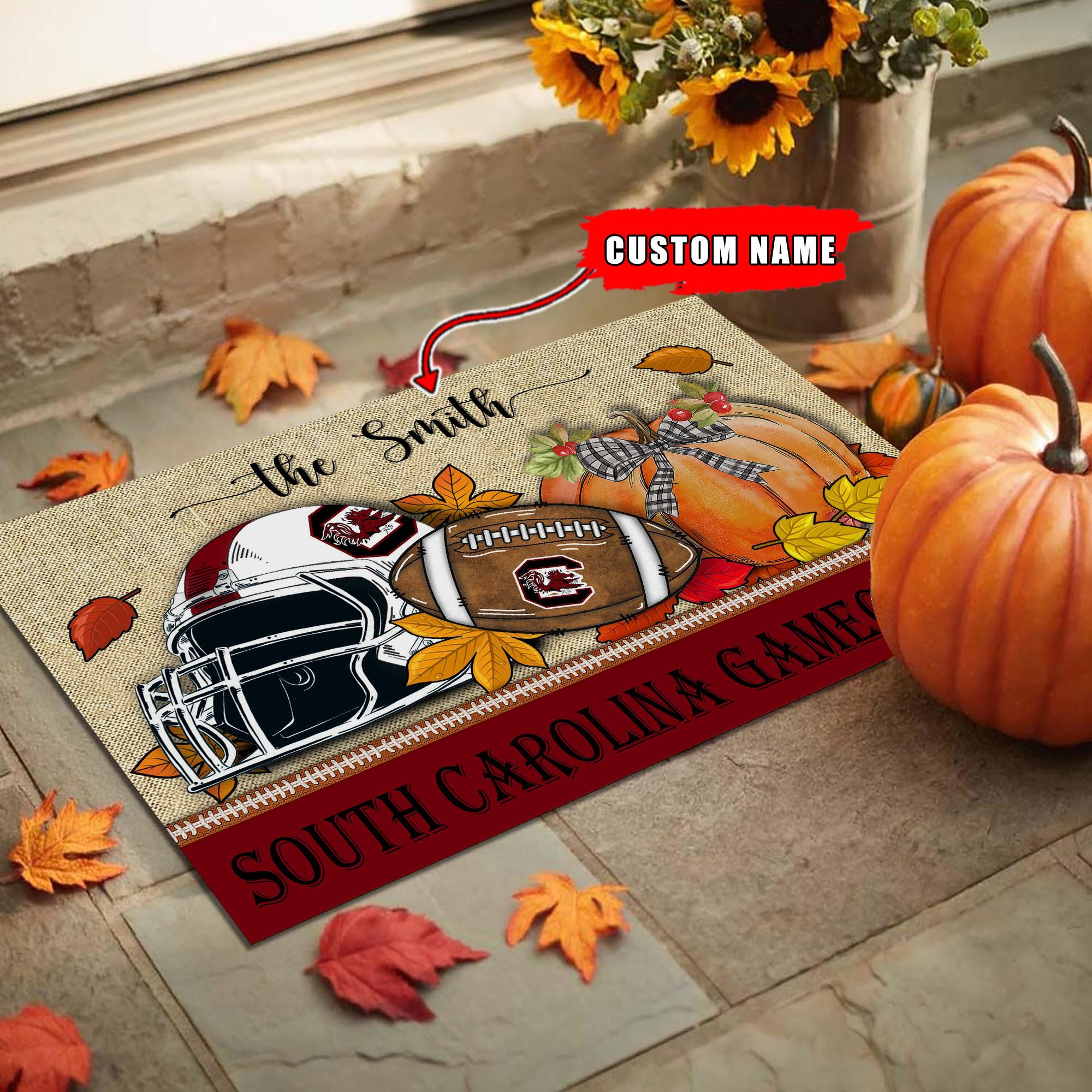 South Carolina Gamecocks Fall Football Doormat - Famjoys South Carolina Gamecocks Fall Football Doormat - Famjoys
