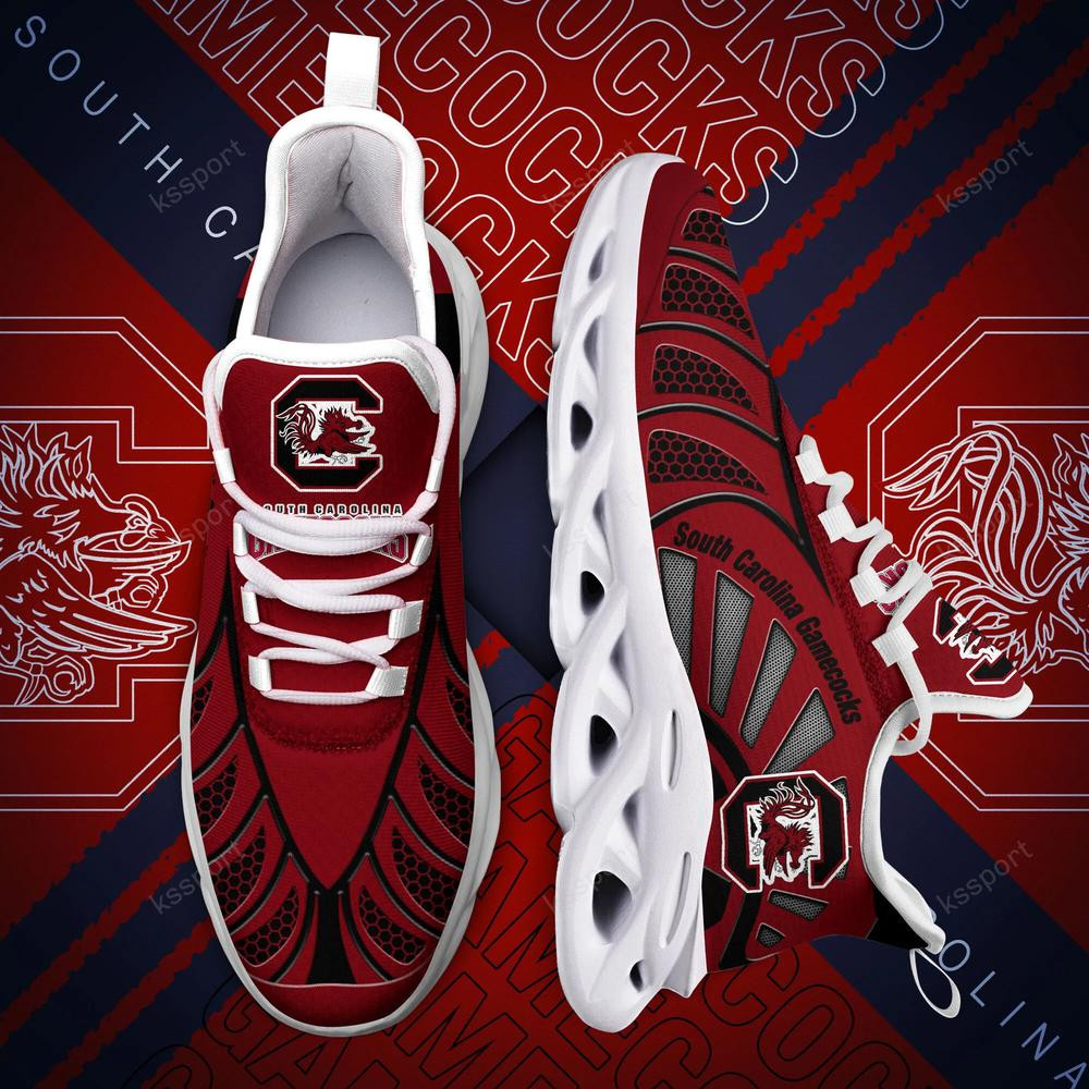 South Carolina Gamecocks Max Soul Clunky, Black And White Running Shoes - Famjoys South Carolina Gamecocks Max Soul Clunky, Black And White Running Shoes - Famjoys