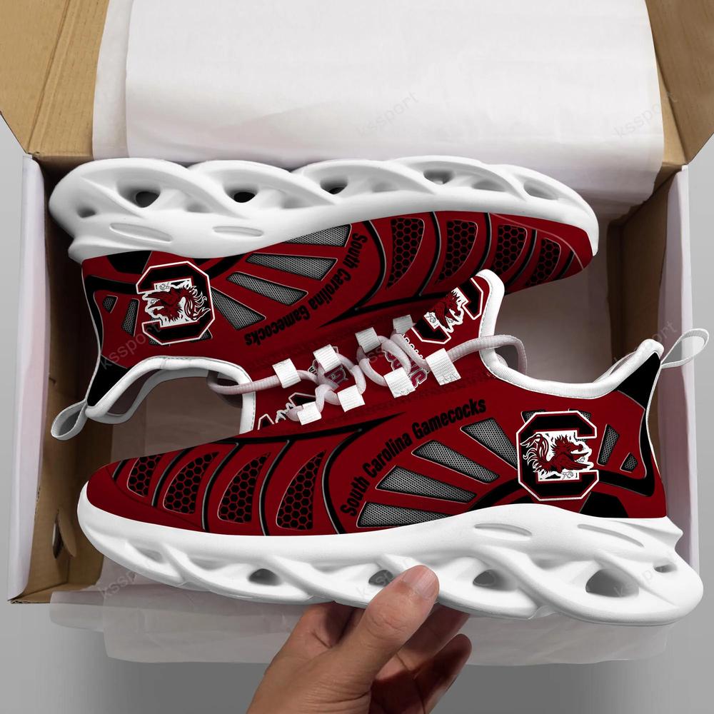 South Carolina Gamecocks Max Soul Clunky, Black And White Running Shoes - Famjoys South Carolina Gamecocks Max Soul Clunky, Black And White Running Shoes - Famjoys