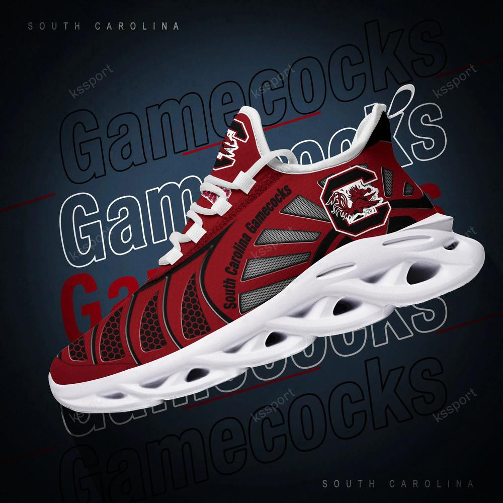 South Carolina Gamecocks Max Soul Clunky, Black And White Running Shoes - Famjoys South Carolina Gamecocks Max Soul Clunky, Black And White Running Shoes - Famjoys
