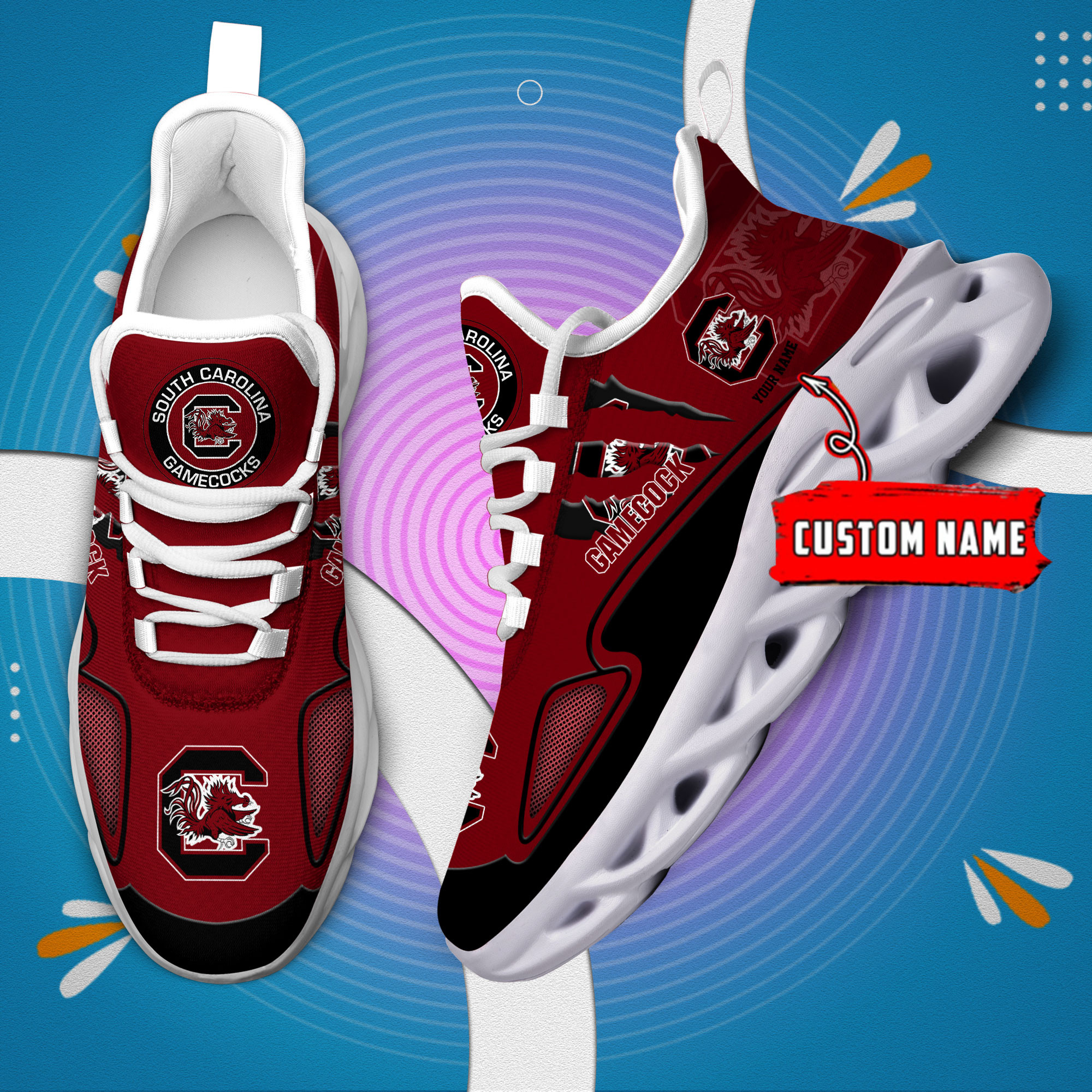 South Carolina Gamecocks Max Soul Shoes - Famjoys South Carolina Gamecocks Max Soul Shoes - Famjoys