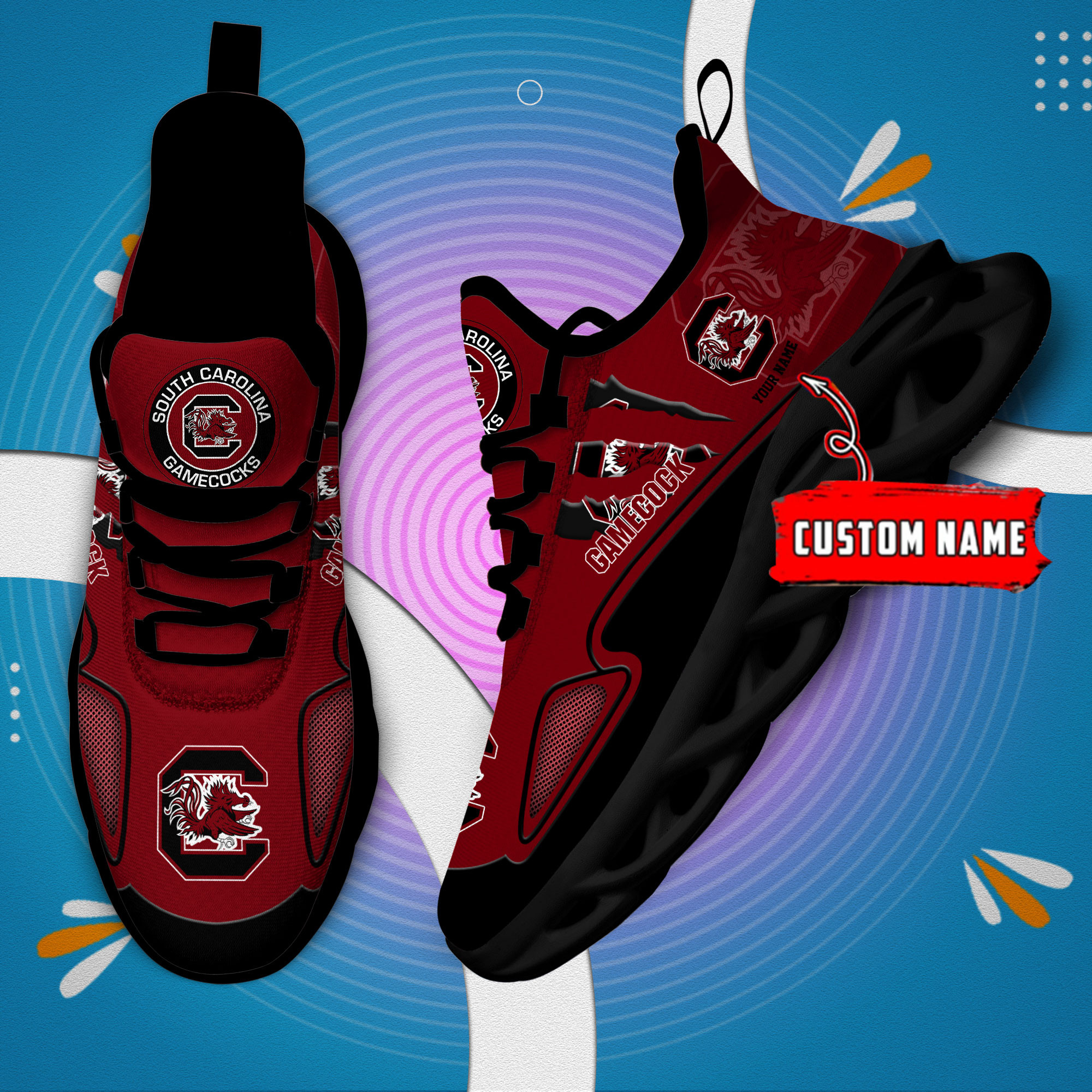 South Carolina Gamecocks Max Soul Shoes - Famjoys South Carolina Gamecocks Max Soul Shoes - Famjoys