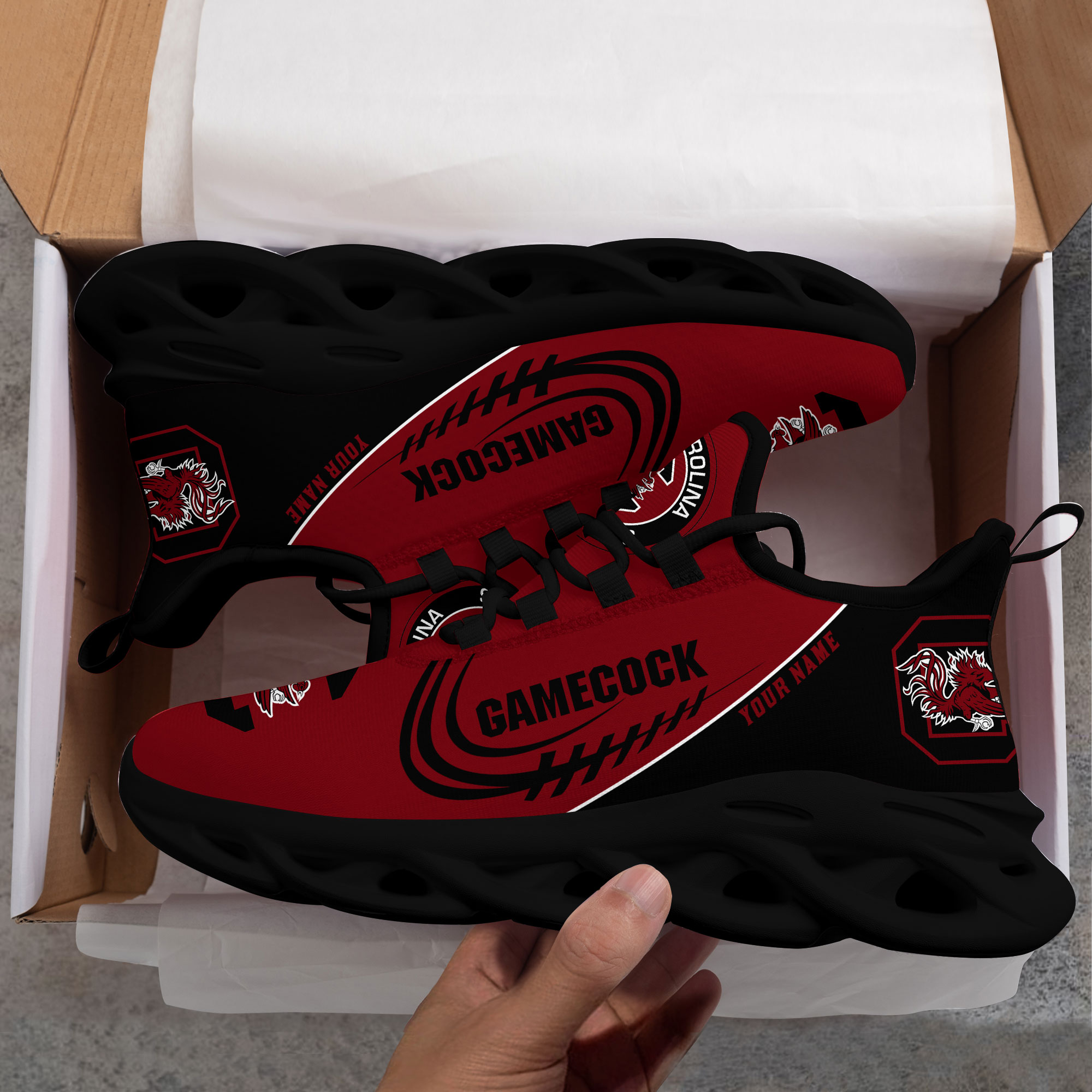 South Carolina Gamecocks PERSONALIZED MAX SOUL SHOES T1 - Famjoys South Carolina Gamecocks PERSONALIZED MAX SOUL SHOES T1 - Famjoys