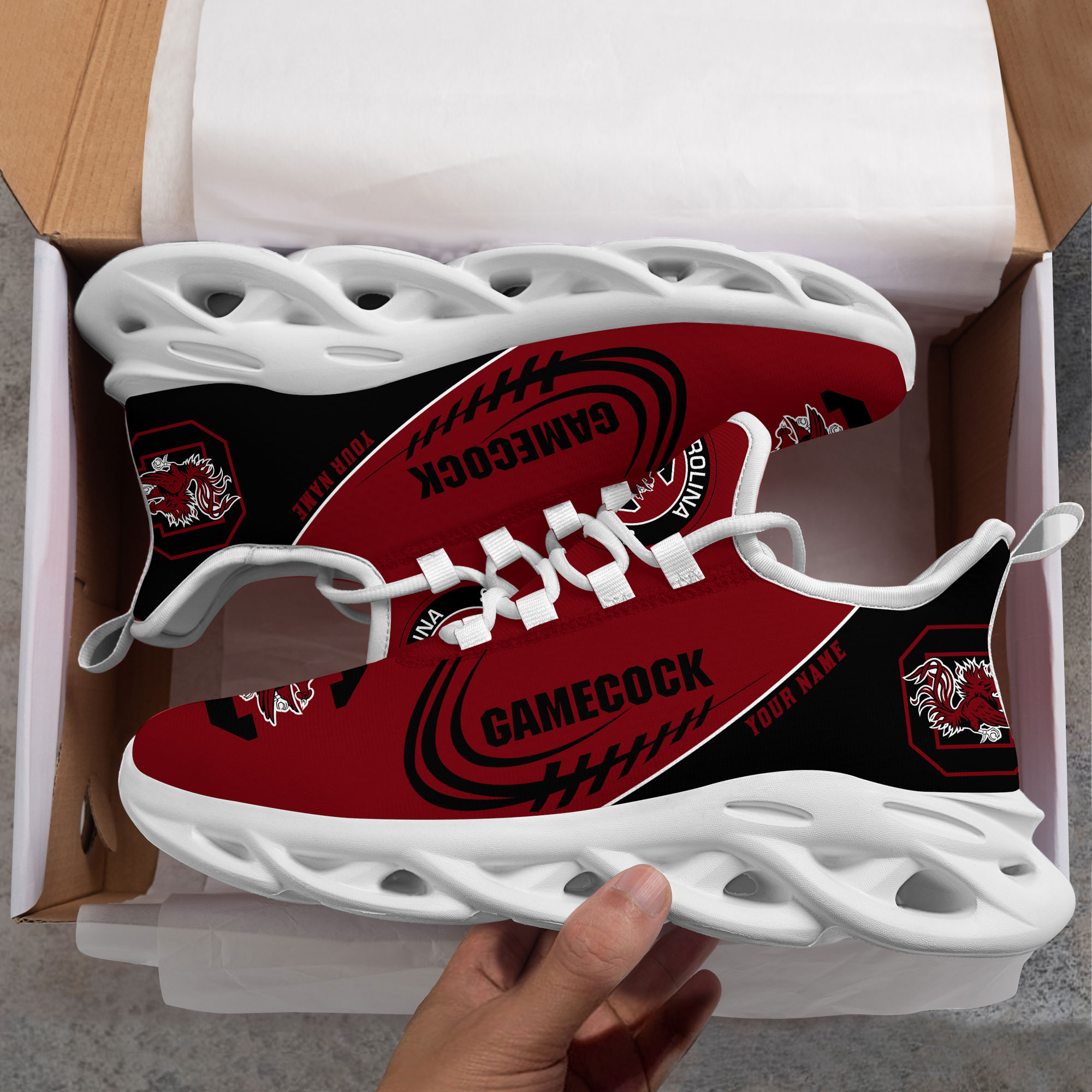 South Carolina Gamecocks PERSONALIZED MAX SOUL SHOES T1 - Famjoys South Carolina Gamecocks PERSONALIZED MAX SOUL SHOES T1 - Famjoys