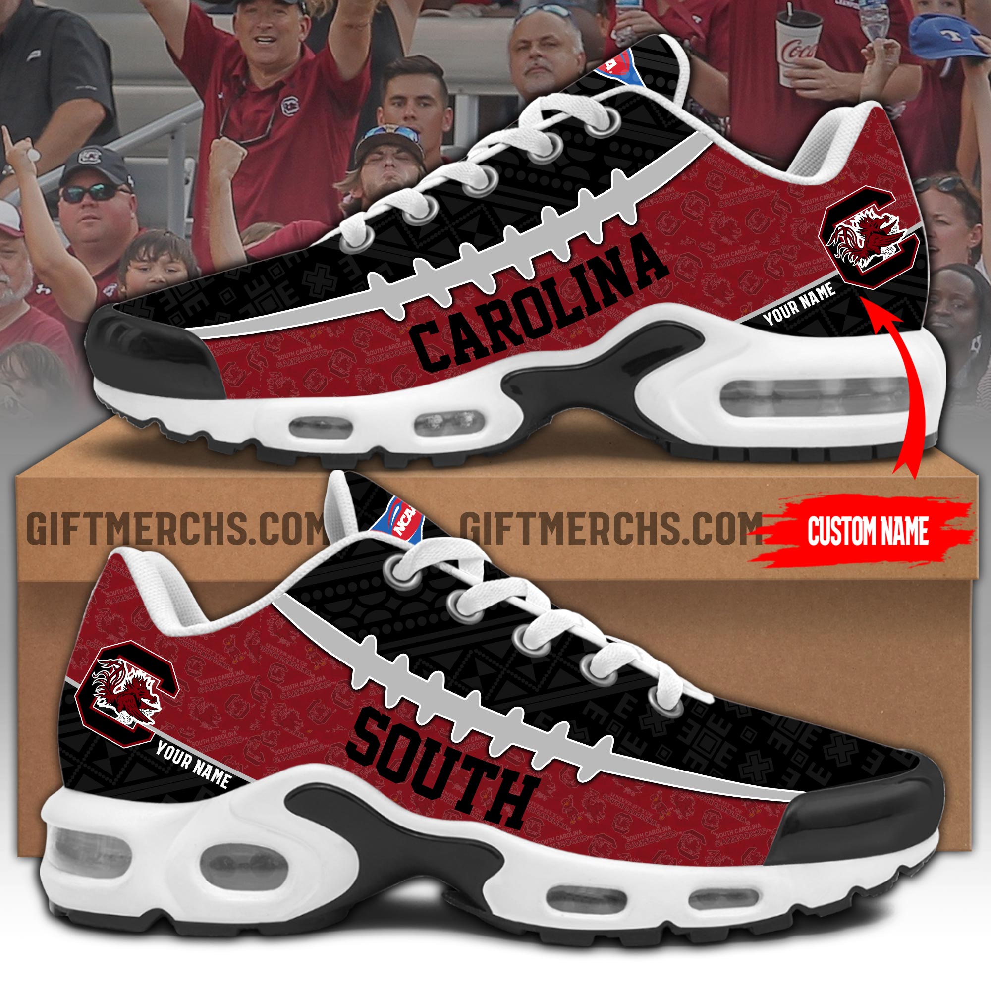 South Carolina Gamecocks Personalized Shoes - Famjoys South Carolina Gamecocks Personalized Shoes - Famjoys