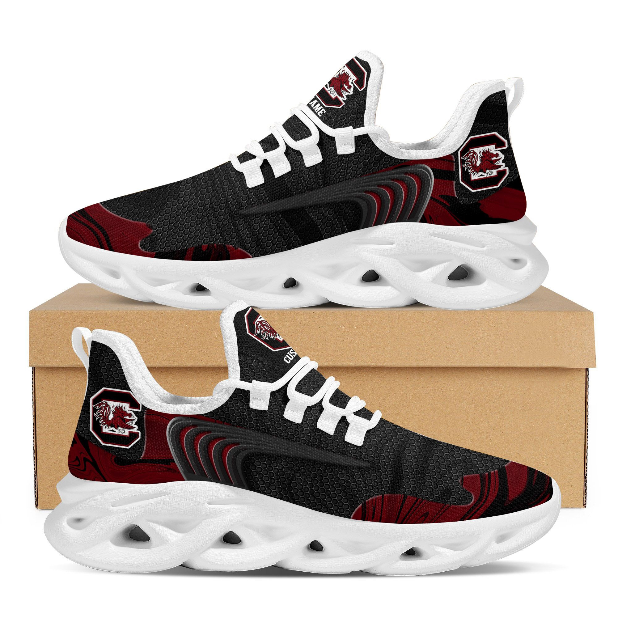 South Carolina Gamecocks Team Custom Personalized With Name Max Soul Sneakers Shoes - Famjoys South Carolina Gamecocks Team Custom Personalized With Name Max Soul Sneakers Shoes - Famjoys
