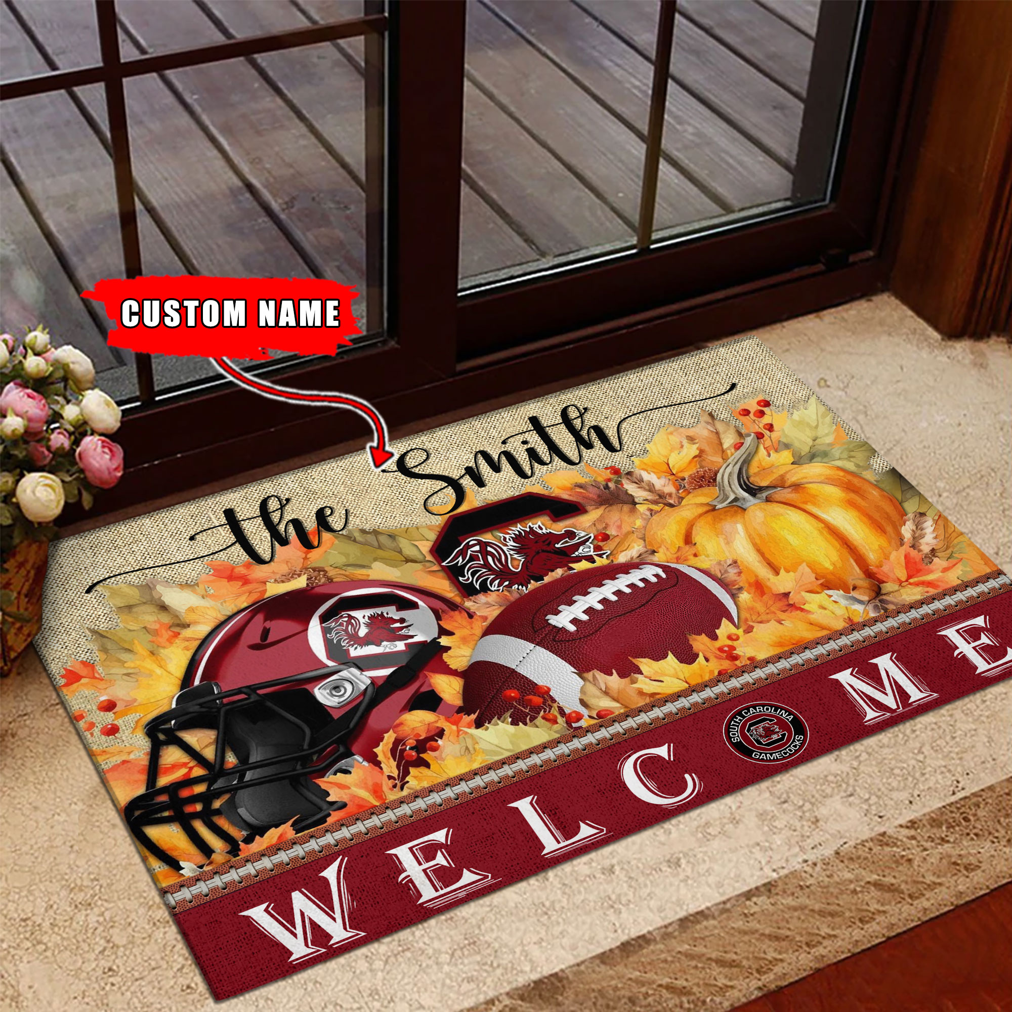 South Carolina Gamecocks Welcome Fall Football Doormat - Famjoys South Carolina Gamecocks Welcome Fall Football Doormat - Famjoys