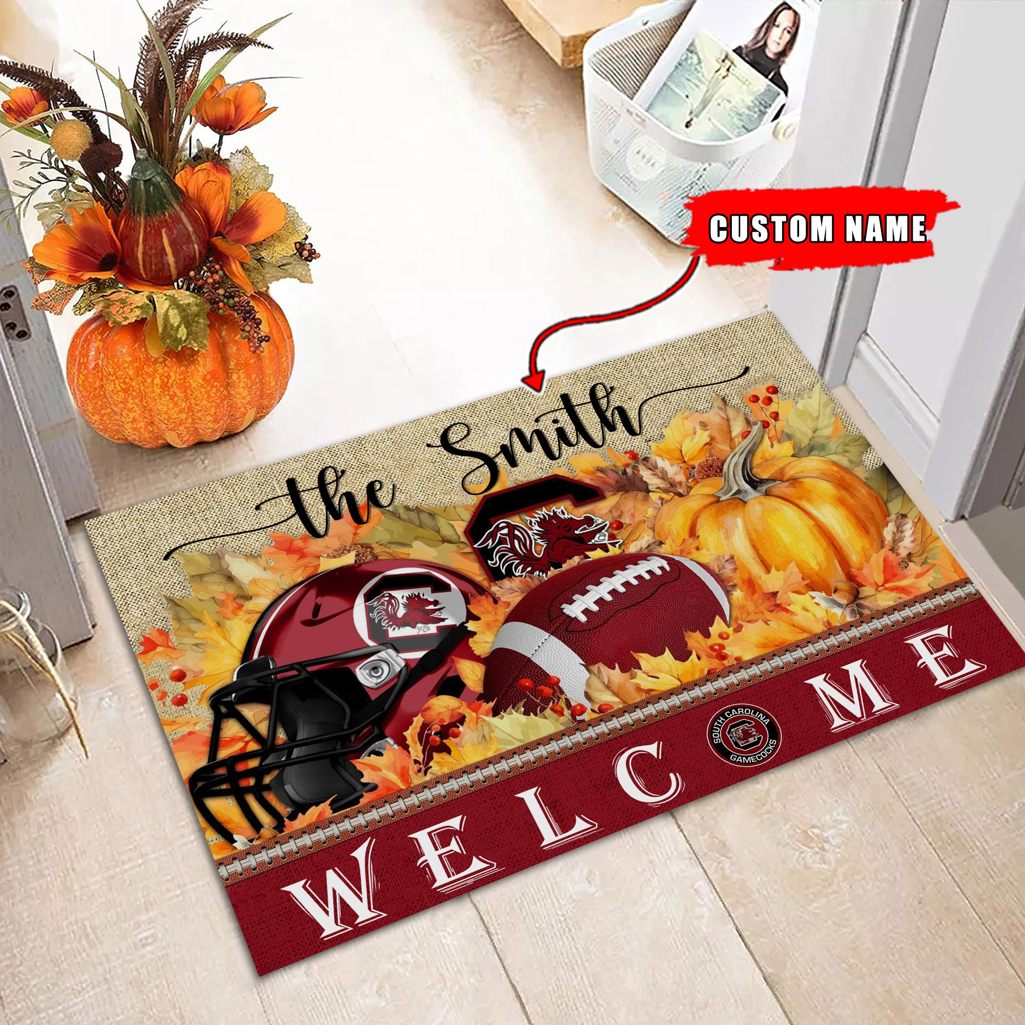 South Carolina Gamecocks Welcome Fall Football Doormat - Famjoys South Carolina Gamecocks Welcome Fall Football Doormat - Famjoys