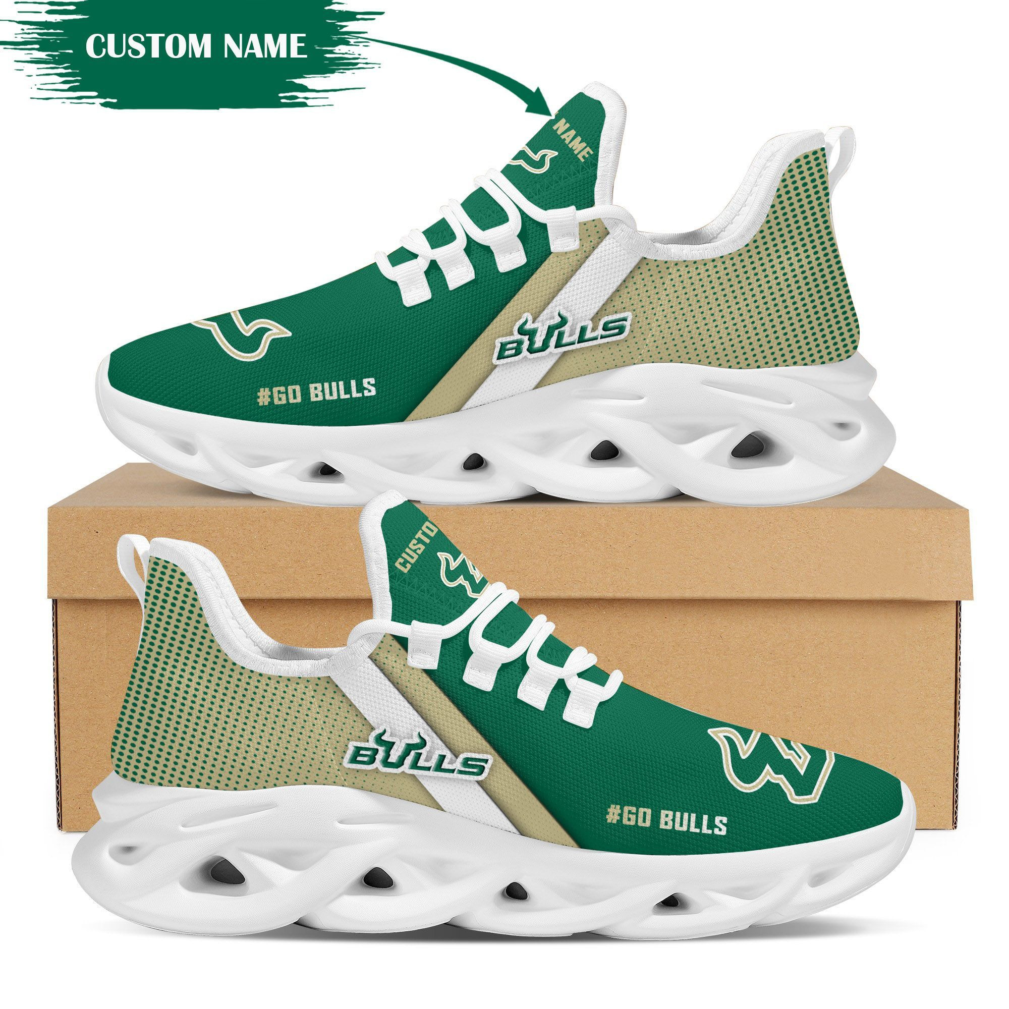 South Florida Bulls Custom Personalized Max Soul Sneakers Shoes - Famjoys South Florida Bulls Custom Personalized Max Soul Sneakers Shoes - Famjoys