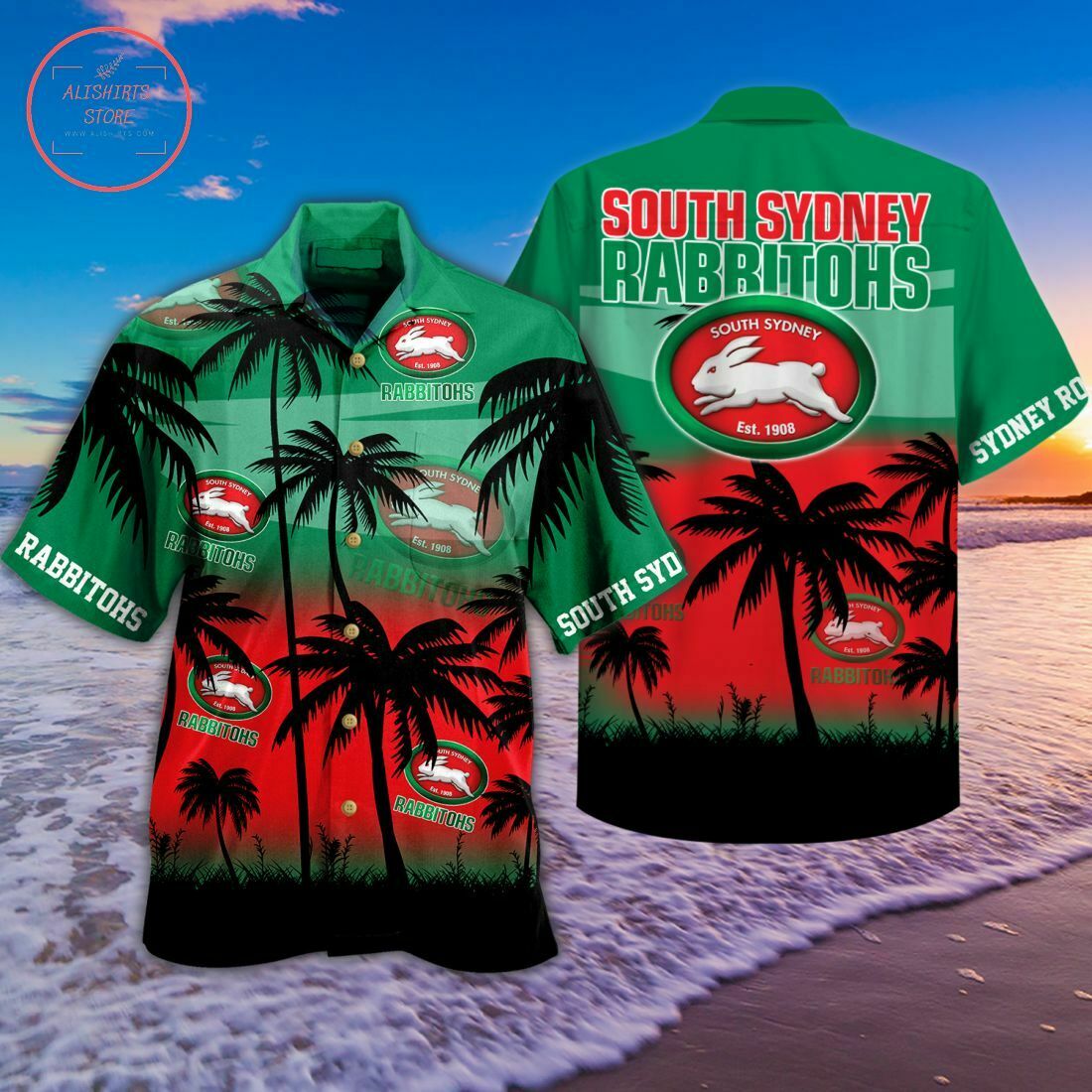 South Sydney Rabbitohs Hawaiian Shirt - Famjoys South Sydney Rabbitohs Hawaiian Shirt - Famjoys