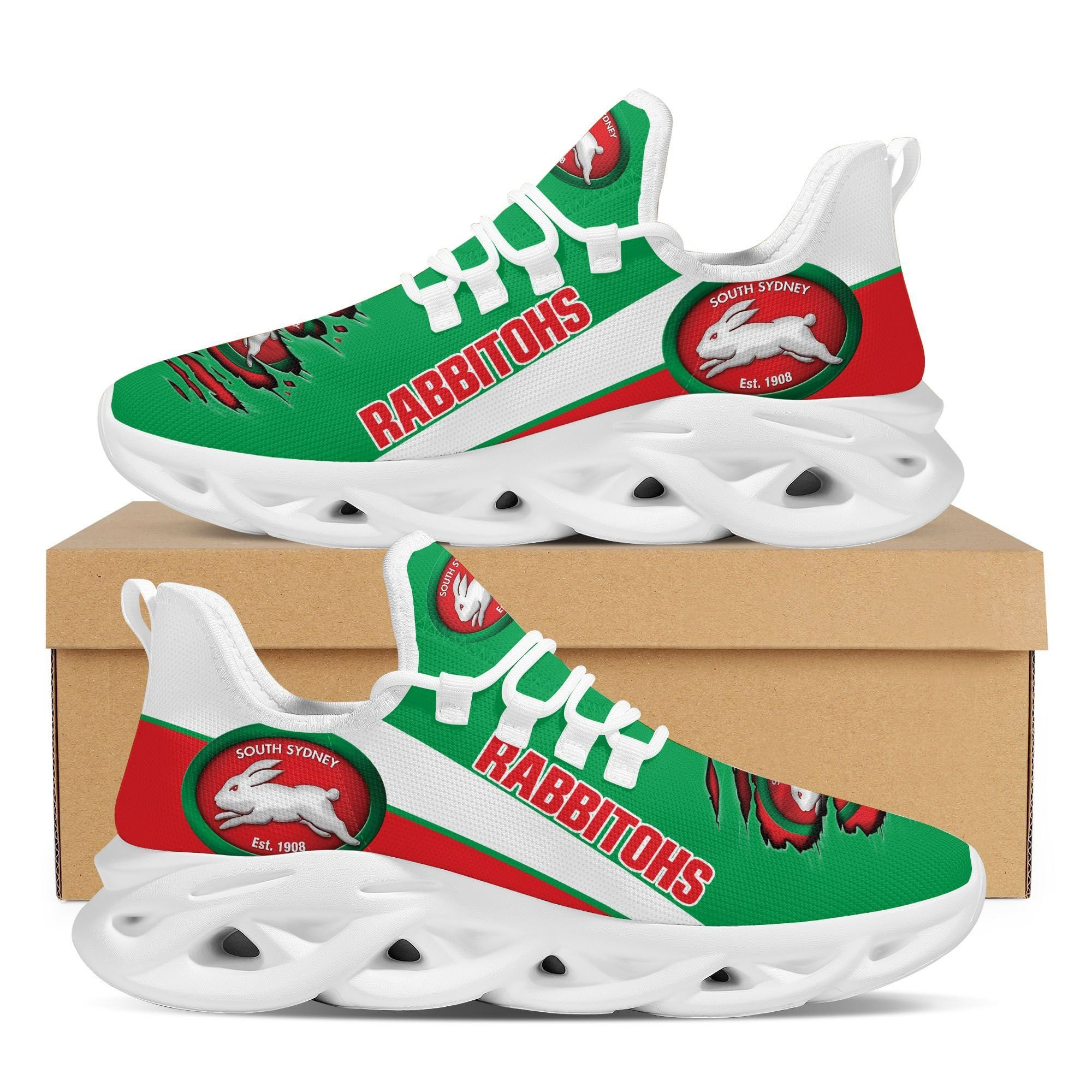 South Sydney Rabbitohs Max Soul Sneakers Shoes - Famjoys South Sydney Rabbitohs Max Soul Sneakers Shoes - Famjoys