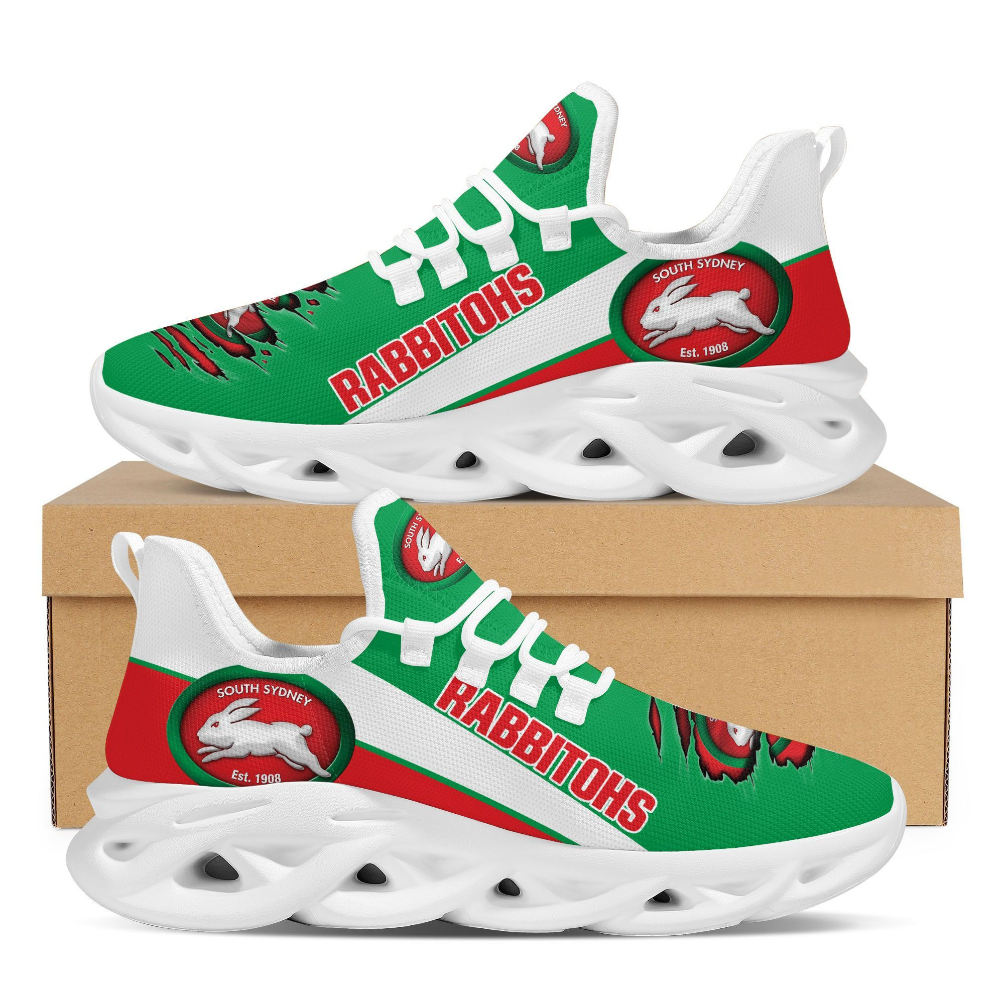 South Sydney Rabbitohs Max Soul Sneakers Shoes - Famjoys South Sydney Rabbitohs Max Soul Sneakers Shoes - Famjoys