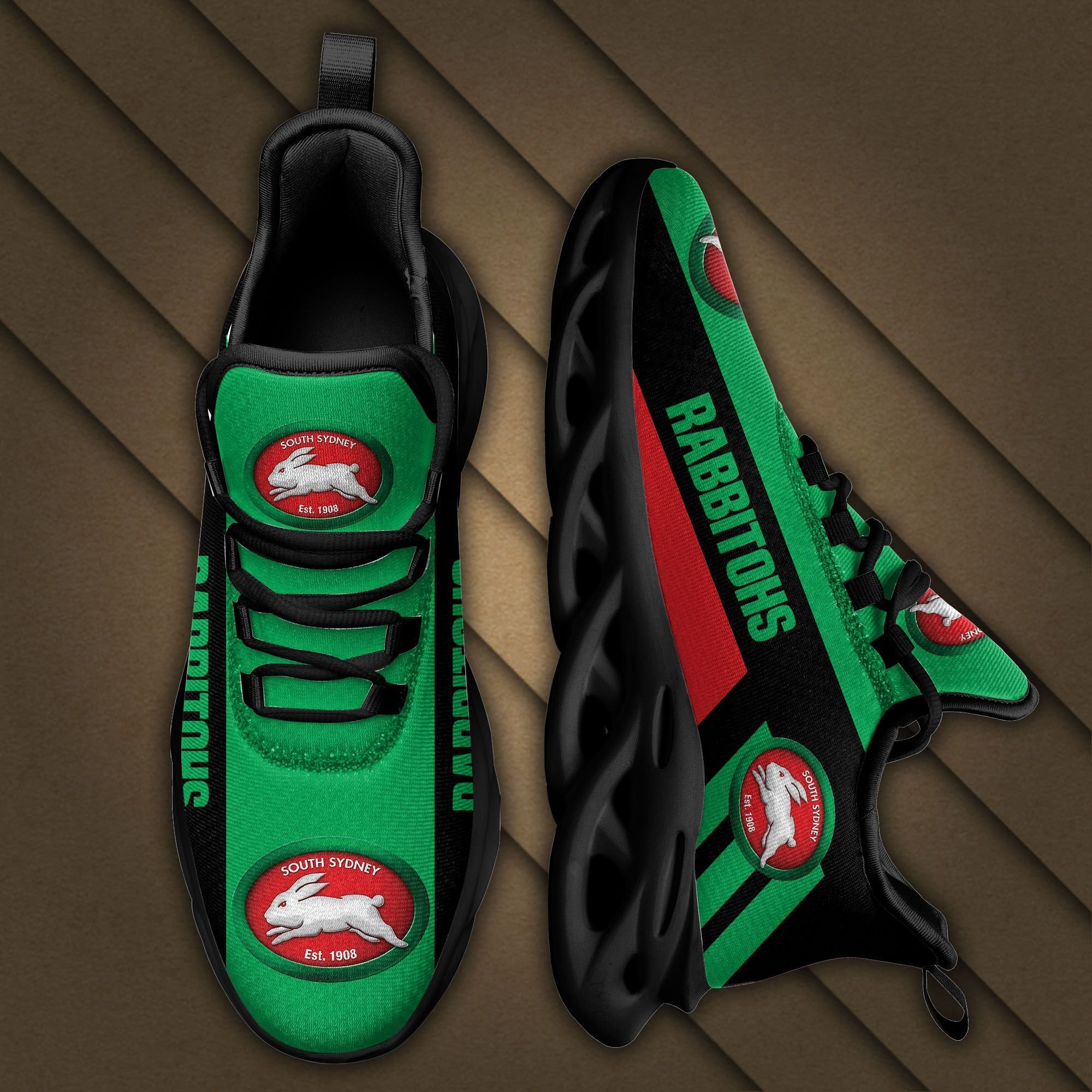 South Sydney Rabbitohs Max Soul Sneakers Shoes - Famjoys South Sydney Rabbitohs Max Soul Sneakers Shoes - Famjoys