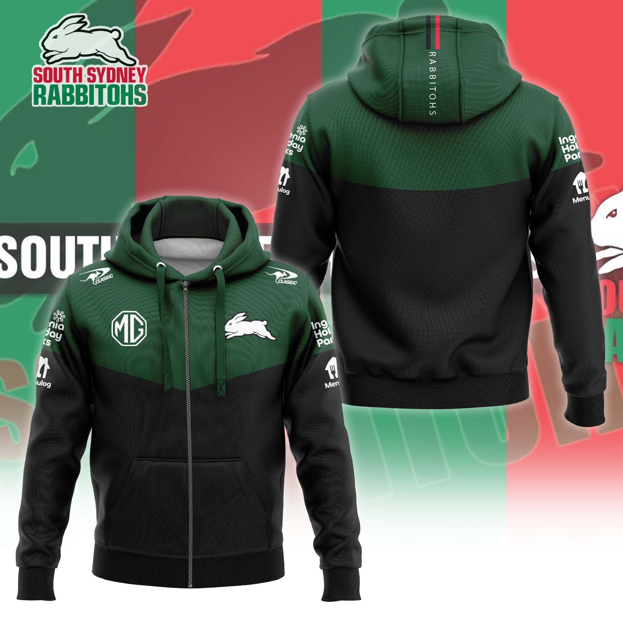 South Sydney Rabbitohs Mens Hoodie - Famjoys South Sydney Rabbitohs Mens Hoodie - Famjoys