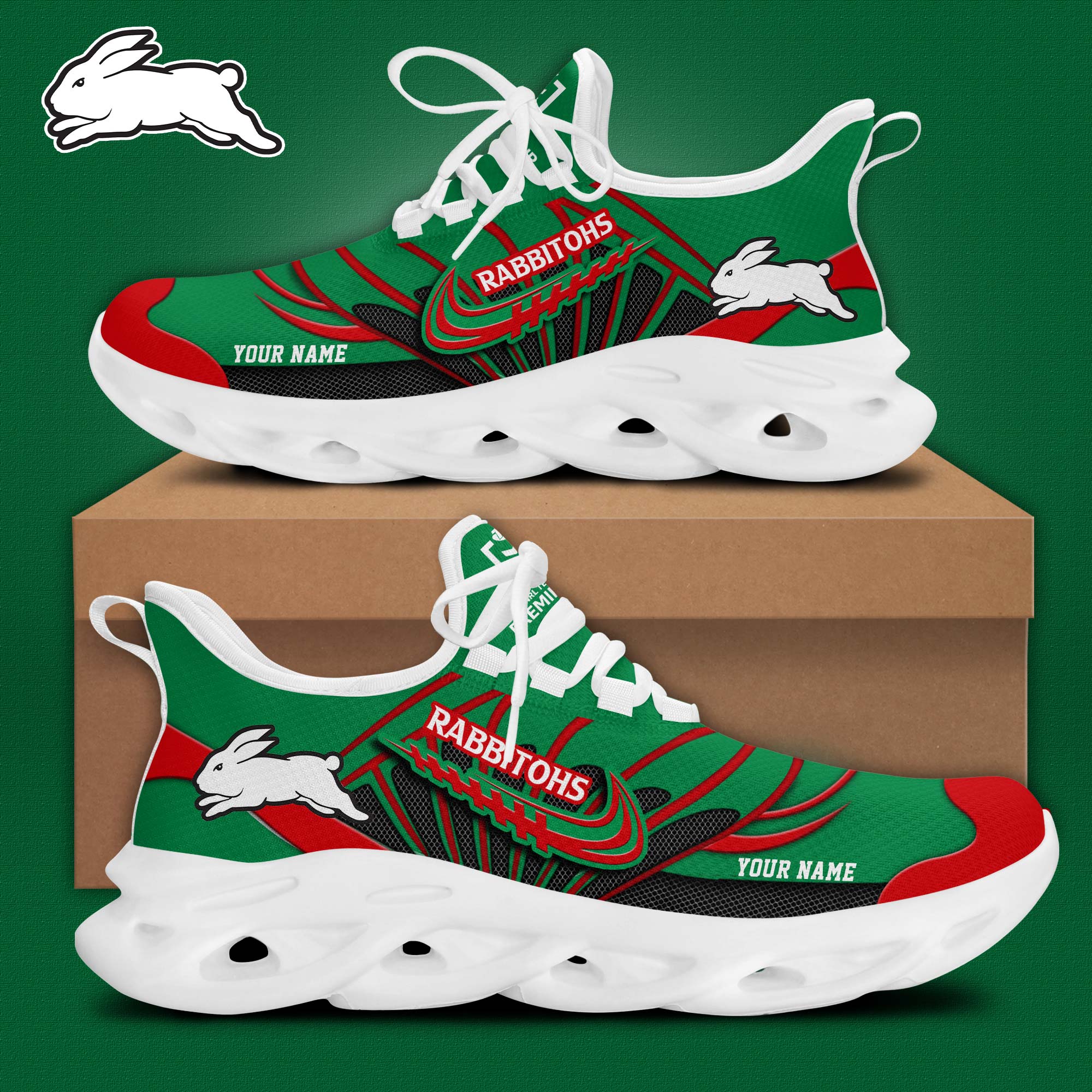 South Sydney Rabbitohs Personalized Max Soul Shoes - Famjoys South Sydney Rabbitohs Personalized Max Soul Shoes - Famjoys
