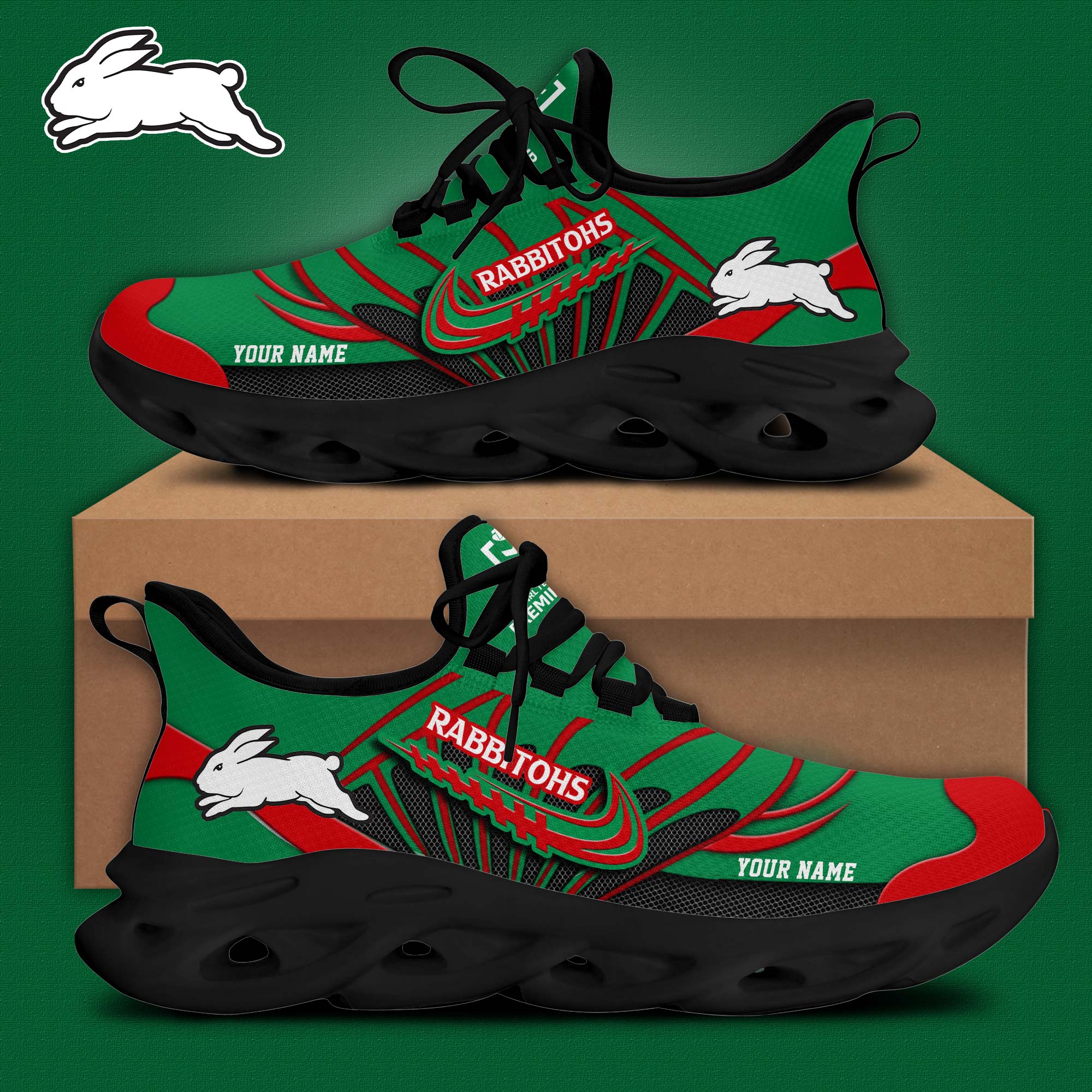 South Sydney Rabbitohs Personalized Max Soul Shoes - Famjoys South Sydney Rabbitohs Personalized Max Soul Shoes - Famjoys