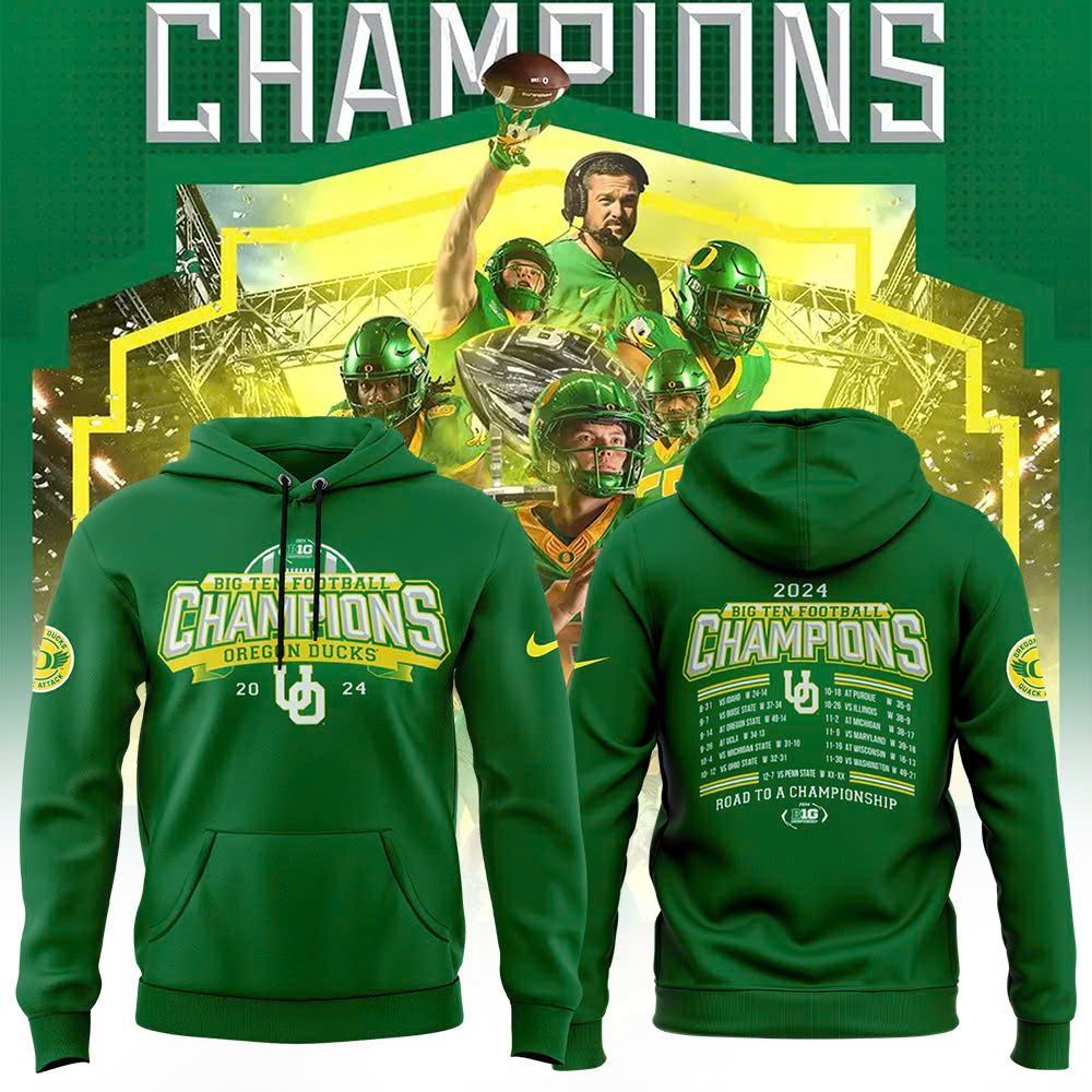 Special 2024 Big Ten Football Conference Champions Oregon Ducks football unisex Hoodie - Famjoys Special 2024 Big Ten Football Conference Champions Oregon Ducks football unisex Hoodie - Famjoys