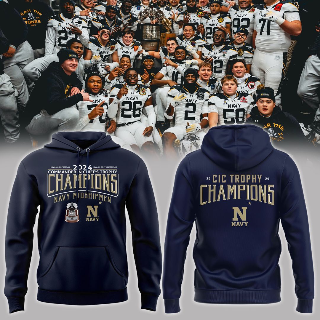 Special 2024 Commander-In-Chief's Trophy Champions Navy Football Hoodie - Famjoys Special 2024 Commander-In-Chief's Trophy Champions Navy Football Hoodie - Famjoys