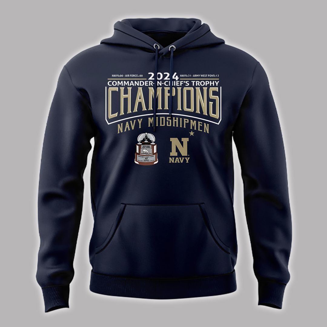 Special 2024 Commander-In-Chief's Trophy Champions Navy Football Hoodie - Famjoys Special 2024 Commander-In-Chief's Trophy Champions Navy Football Hoodie - Famjoys