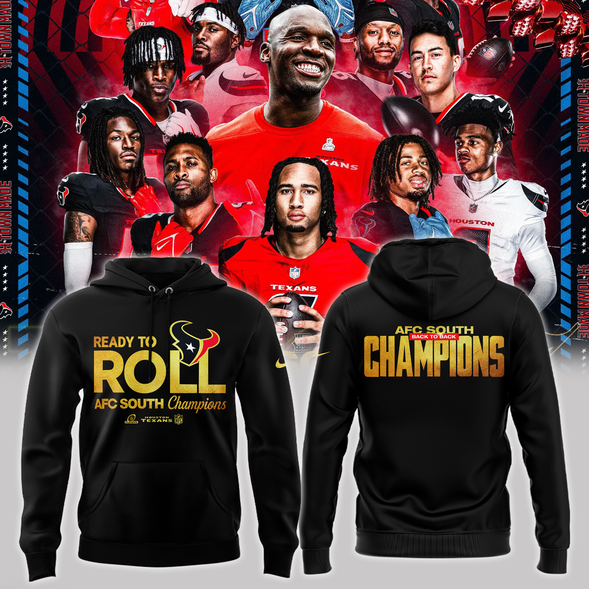 Special Edition AFC South Division Champions Houston Texans Hoodie - Famjoys Special Edition AFC South Division Champions Houston Texans Hoodie - Famjoys