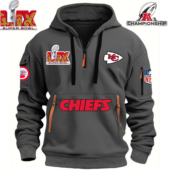 SPECIAL IN 2025 SUPER BOWL - Kansas City Chiefs - HOODIE HALF ZIPPER - QTA405111364 - Famjoys SPECIAL IN 2025 SUPER BOWL - Kansas City Chiefs - HOODIE HALF ZIPPER - QTA405111364 - Famjoys
