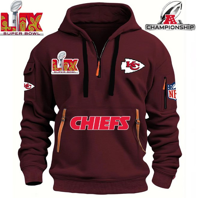 SPECIAL IN 2025 SUPER BOWL - Kansas City Chiefs - HOODIE HALF ZIPPER - QTA405111370 - Famjoys SPECIAL IN 2025 SUPER BOWL - Kansas City Chiefs - HOODIE HALF ZIPPER - QTA405111370 - Famjoys