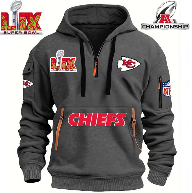 SPECIAL IN 2025 SUPER BOWL - Kansas City Chiefs - HOODIE HALF ZIPPER - QTA405111370 - Famjoys SPECIAL IN 2025 SUPER BOWL - Kansas City Chiefs - HOODIE HALF ZIPPER - QTA405111370 - Famjoys