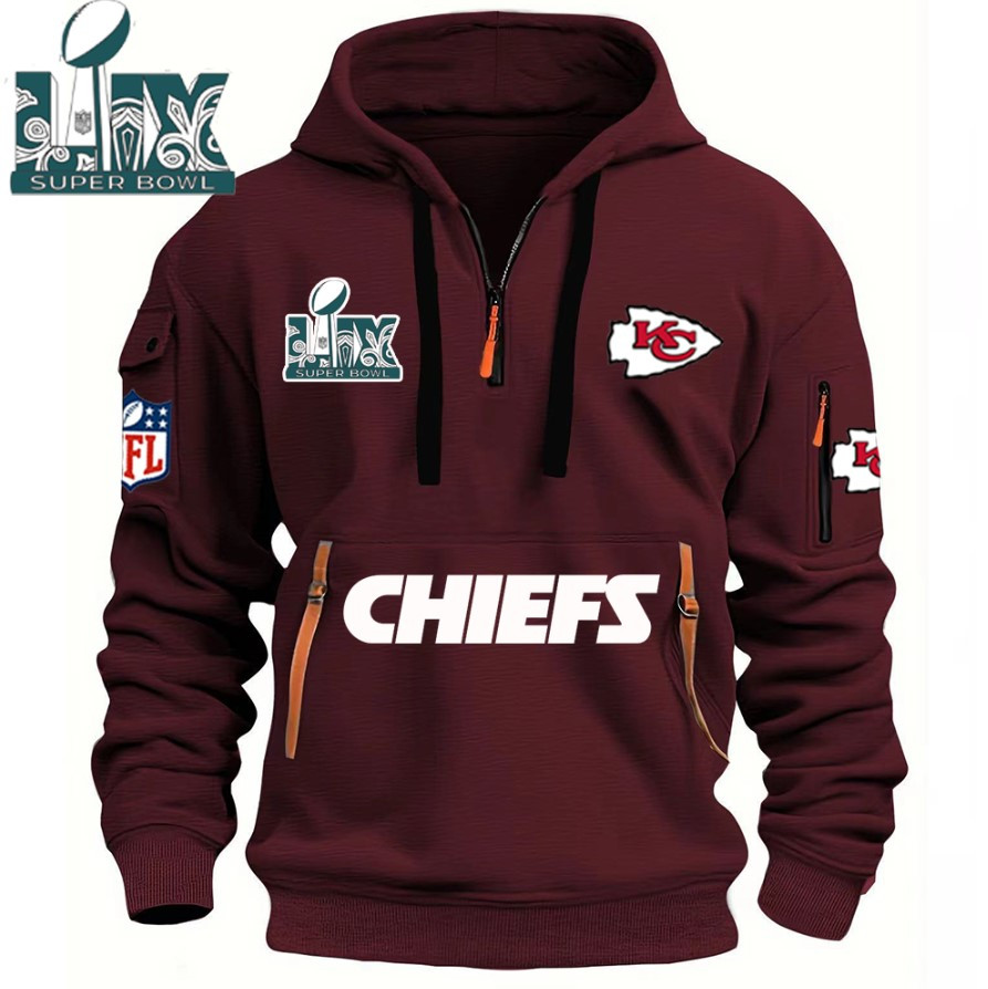 SPECIAL IN 2025 SUPER BOWL - Kansas City Chiefs - HOODIE HALF ZIPPER - QTA405111381 - Famjoys SPECIAL IN 2025 SUPER BOWL - Kansas City Chiefs - HOODIE HALF ZIPPER - QTA405111381 - Famjoys