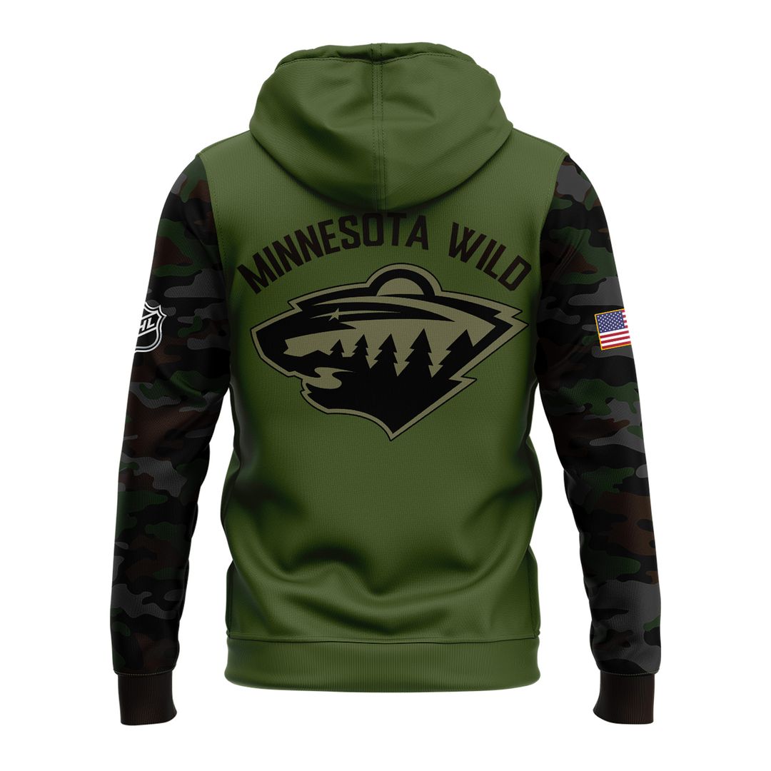 Special Military Apreciation NHL Minnesota Wild Hoodie - Famjoys Special Military Apreciation NHL Minnesota Wild Hoodie - Famjoys