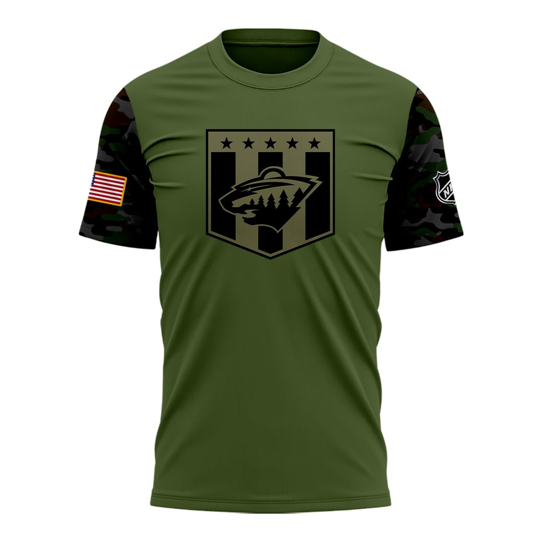 Special Military Apreciation NHL Minnesota Wild T Shirt - Famjoys Special Military Apreciation NHL Minnesota Wild T Shirt - Famjoys