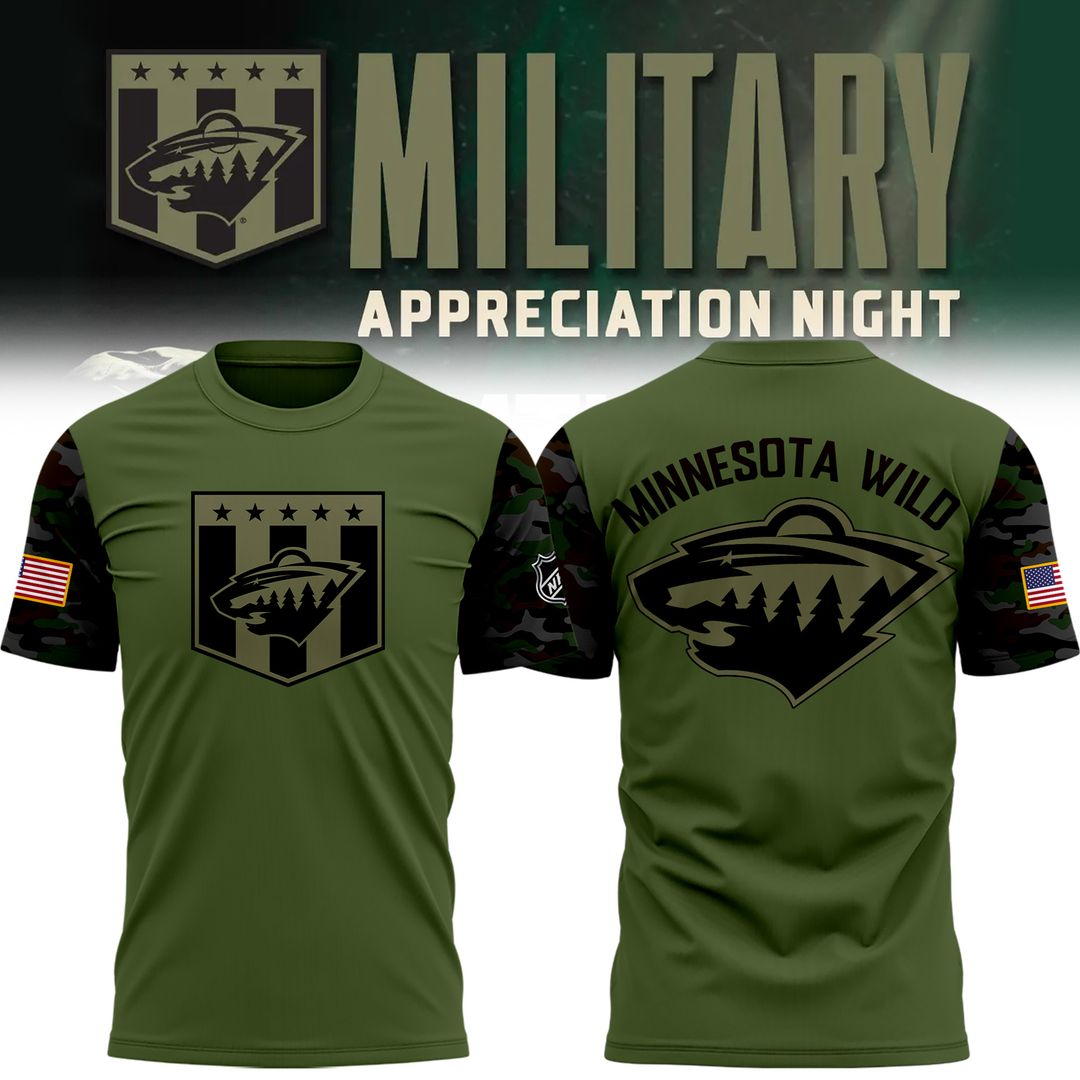 Special Military Apreciation NHL Minnesota Wild T Shirt - Famjoys Special Military Apreciation NHL Minnesota Wild T Shirt - Famjoys