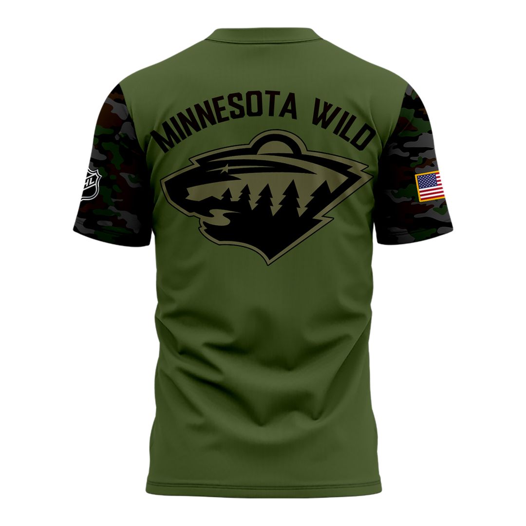 Special Military Apreciation NHL Minnesota Wild T Shirt - Famjoys Special Military Apreciation NHL Minnesota Wild T Shirt - Famjoys