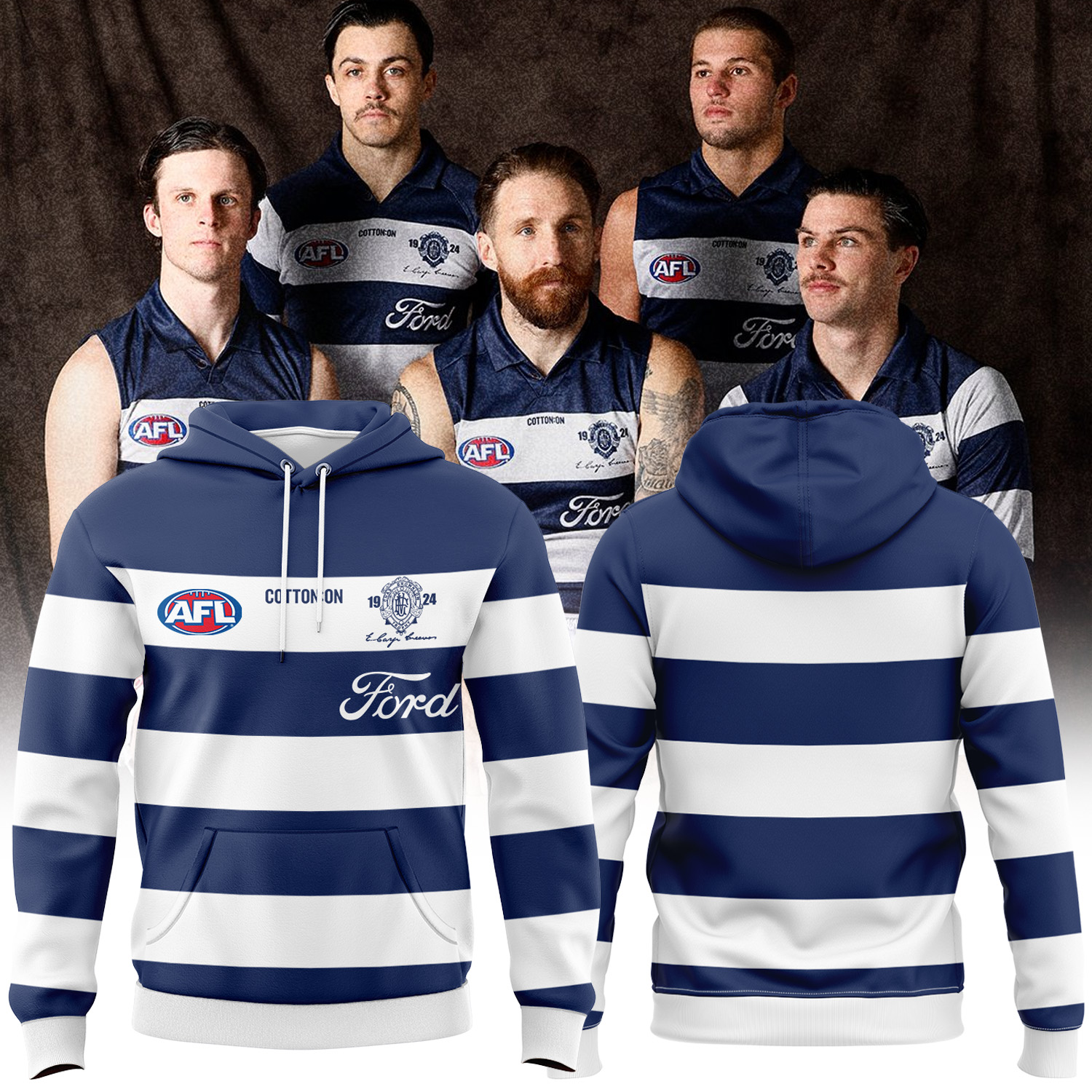 Special Retro Round Guernsey Geelong Football Club Hoodie - Famjoys Special Retro Round Guernsey Geelong Football Club Hoodie - Famjoys
