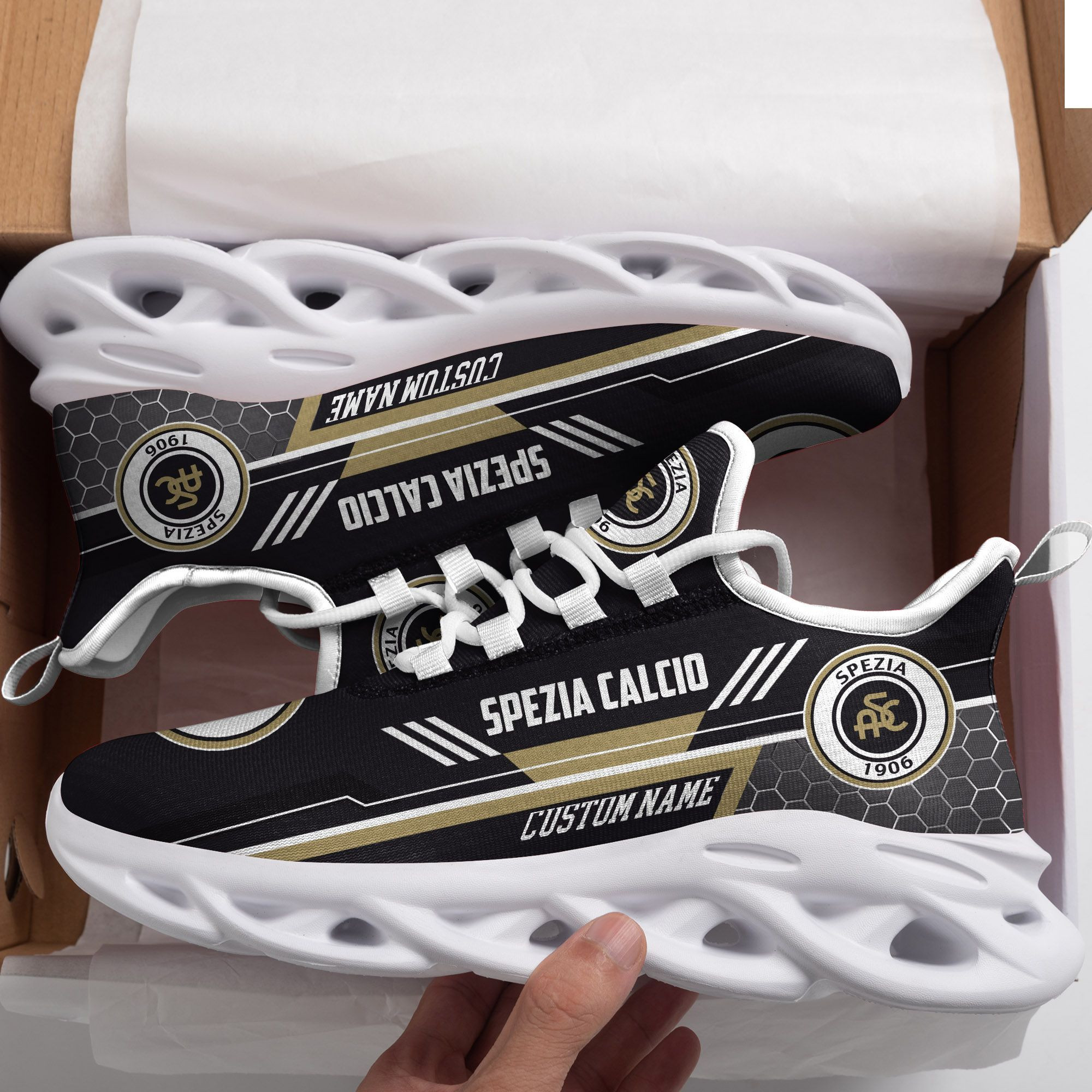 Spezia Calcio Custom Personalized Max Soul Sneakers Shoes - Famjoys Spezia Calcio Custom Personalized Max Soul Sneakers Shoes - Famjoys