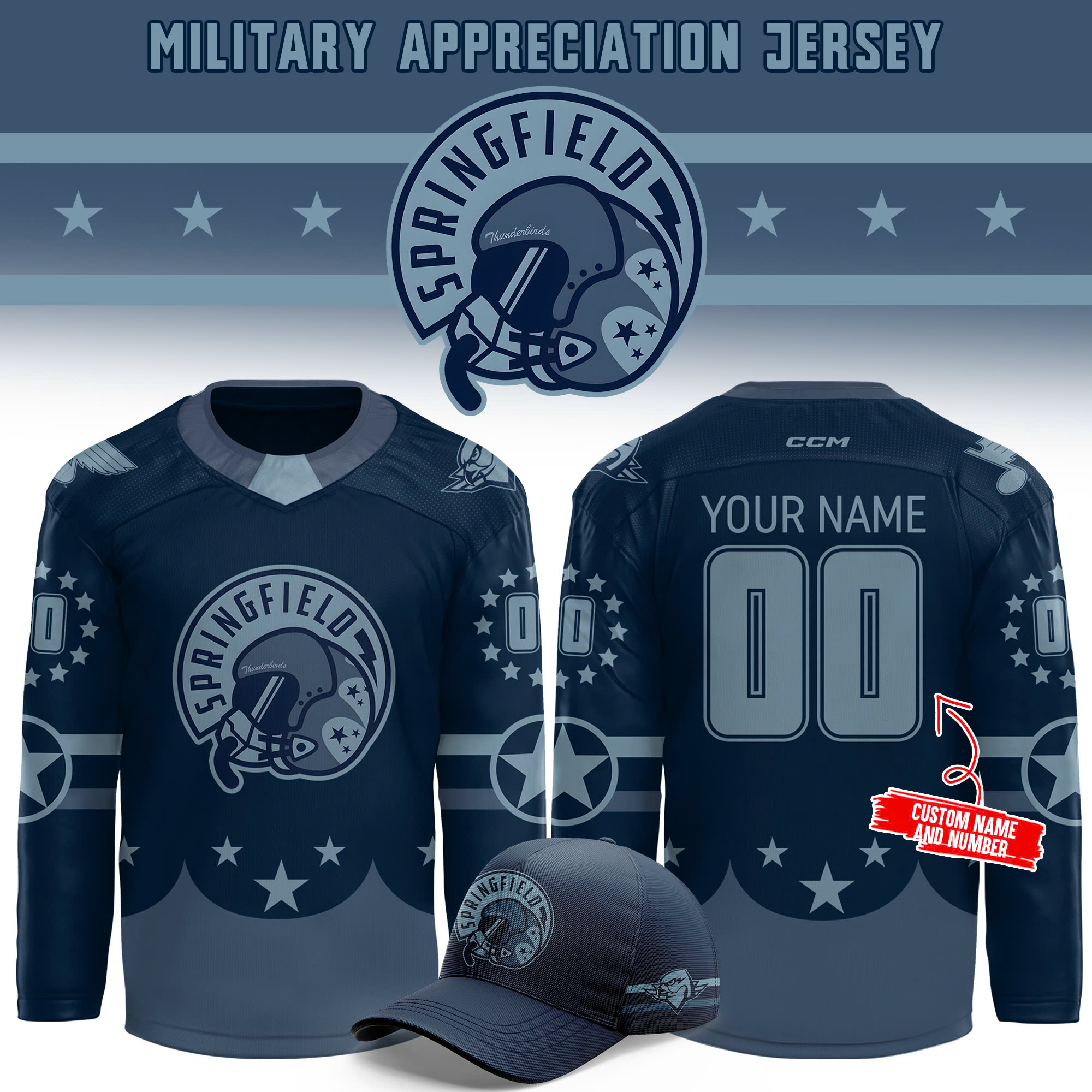 Springfield Thunderbirds Military Appreciation jersey - Famjoys Springfield Thunderbirds Military Appreciation jersey - Famjoys