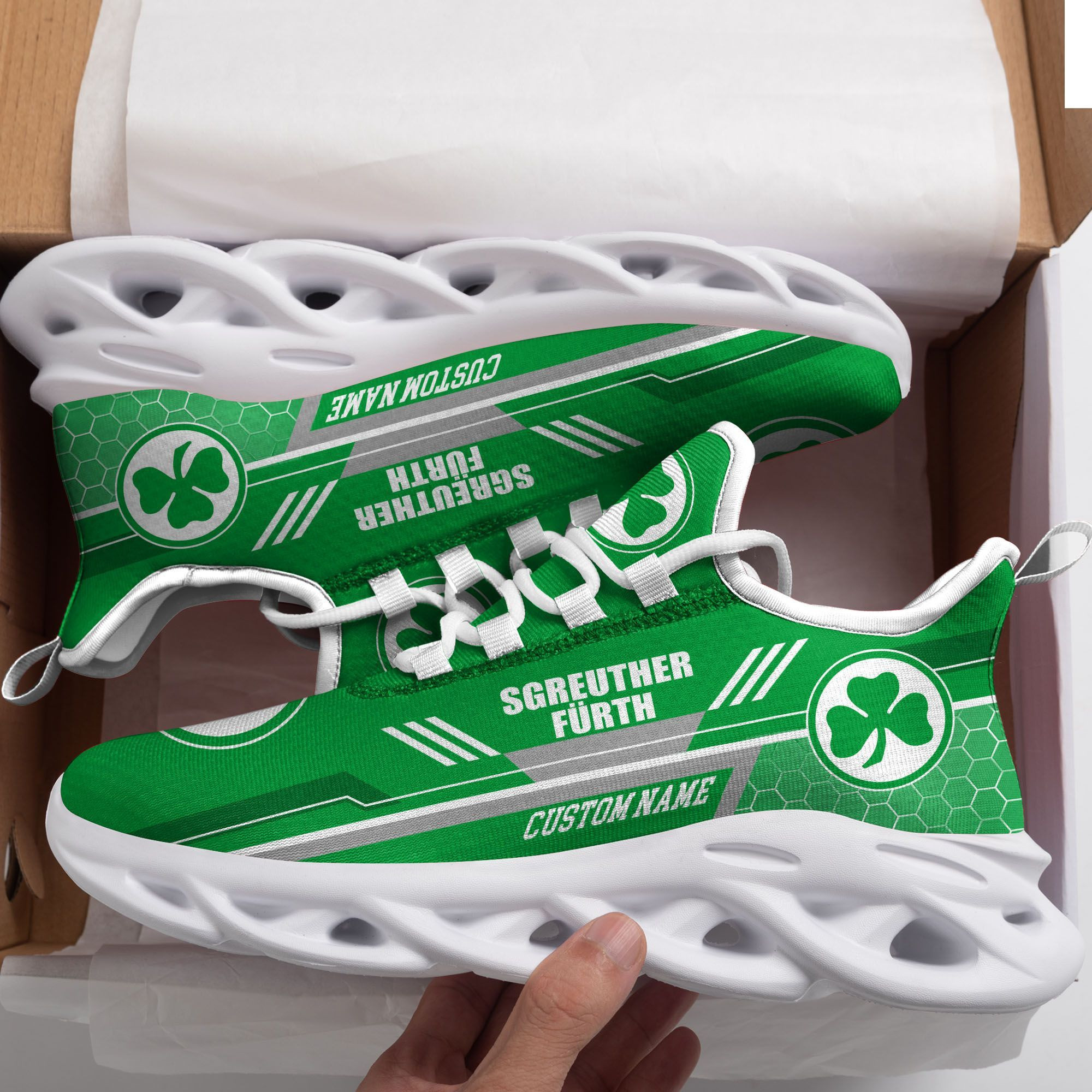SpVgg Greuther Frth Custom Personalized Max Soul Sneakers Shoes - Famjoys SpVgg Greuther Frth Custom Personalized Max Soul Sneakers Shoes - Famjoys
