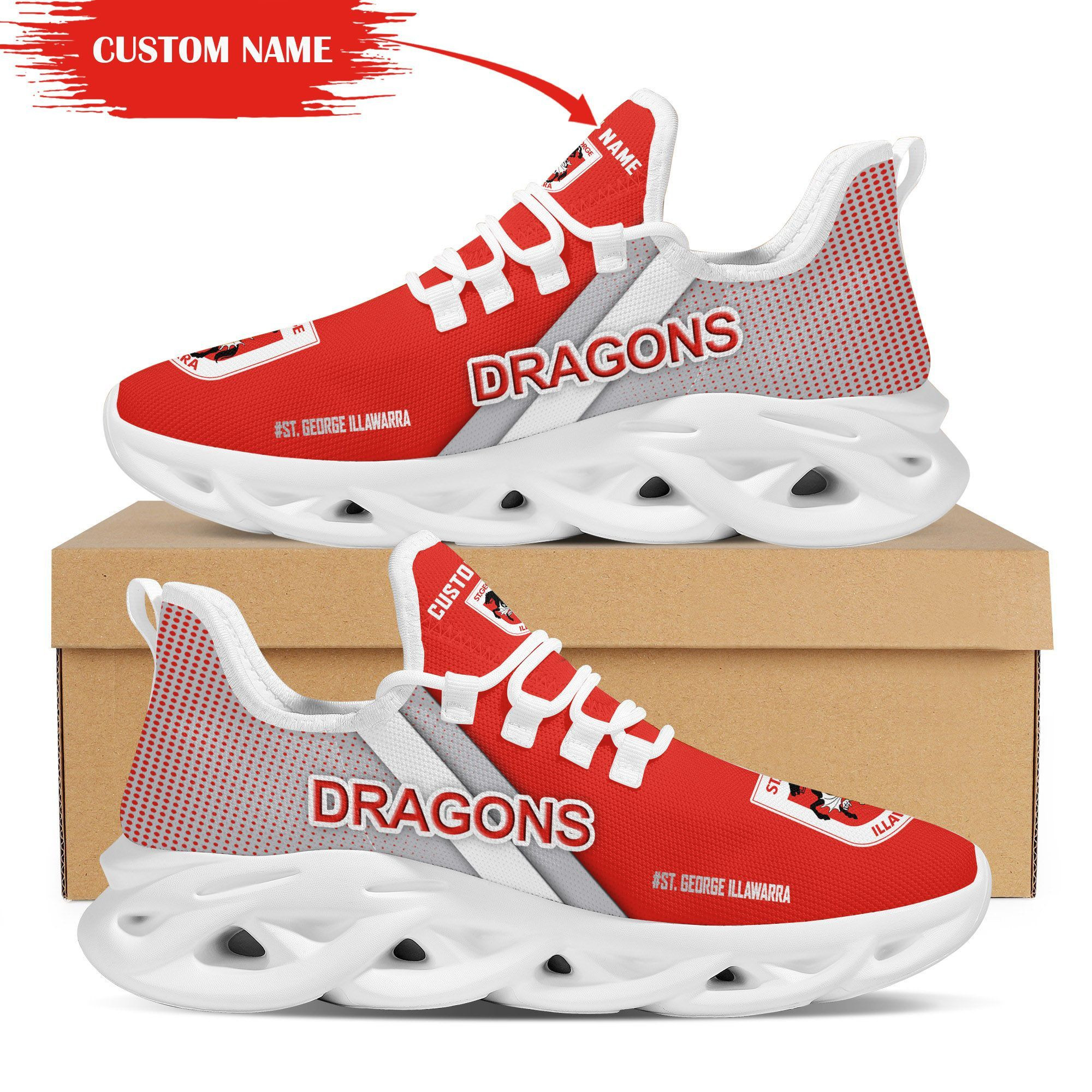 St George Illawarra Dragons Custom Personalized Max Soul Sneakers Shoes