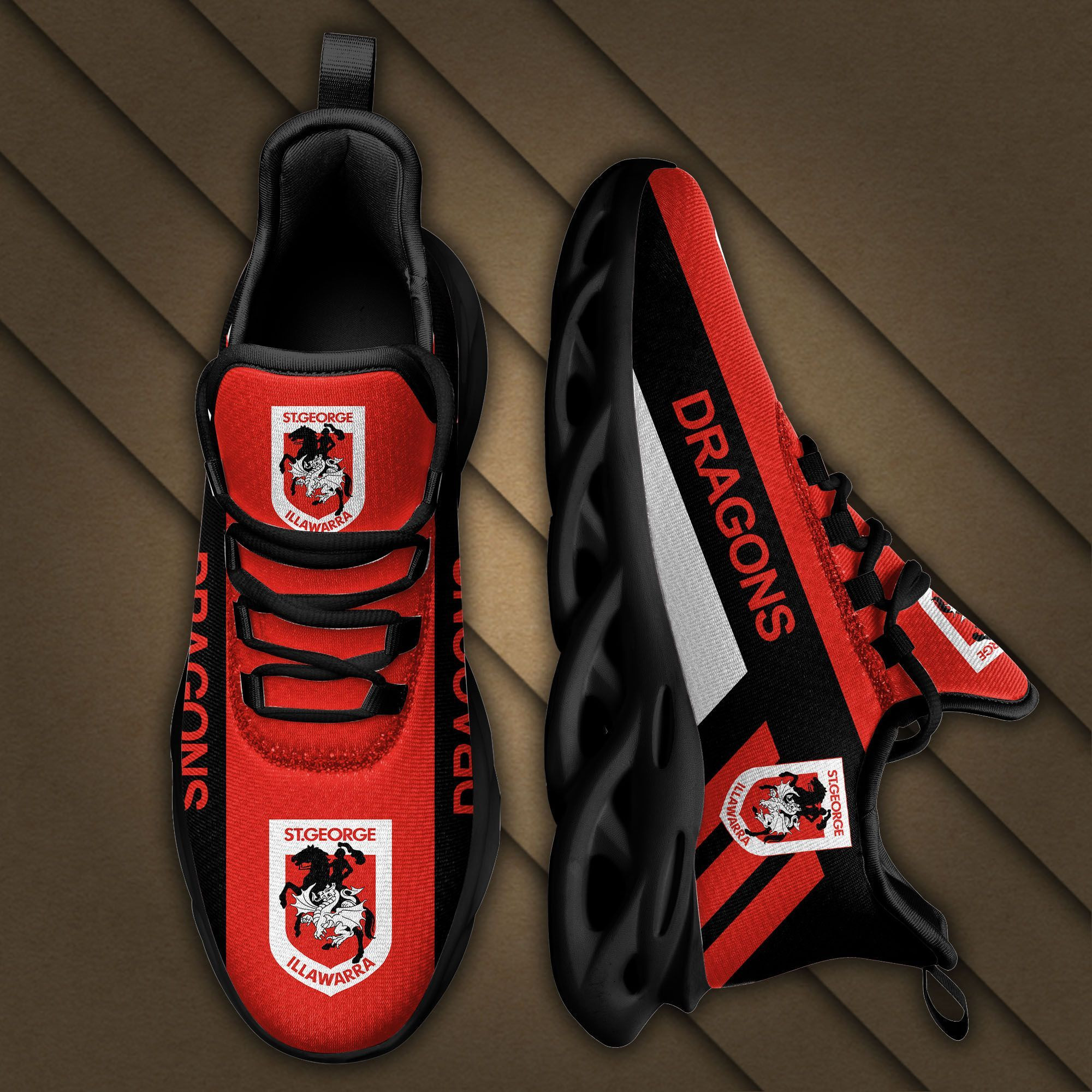 St George Illawarra Dragons Max Soul Sneakers Shoes - Famjoys St George Illawarra Dragons Max Soul Sneakers Shoes - Famjoys