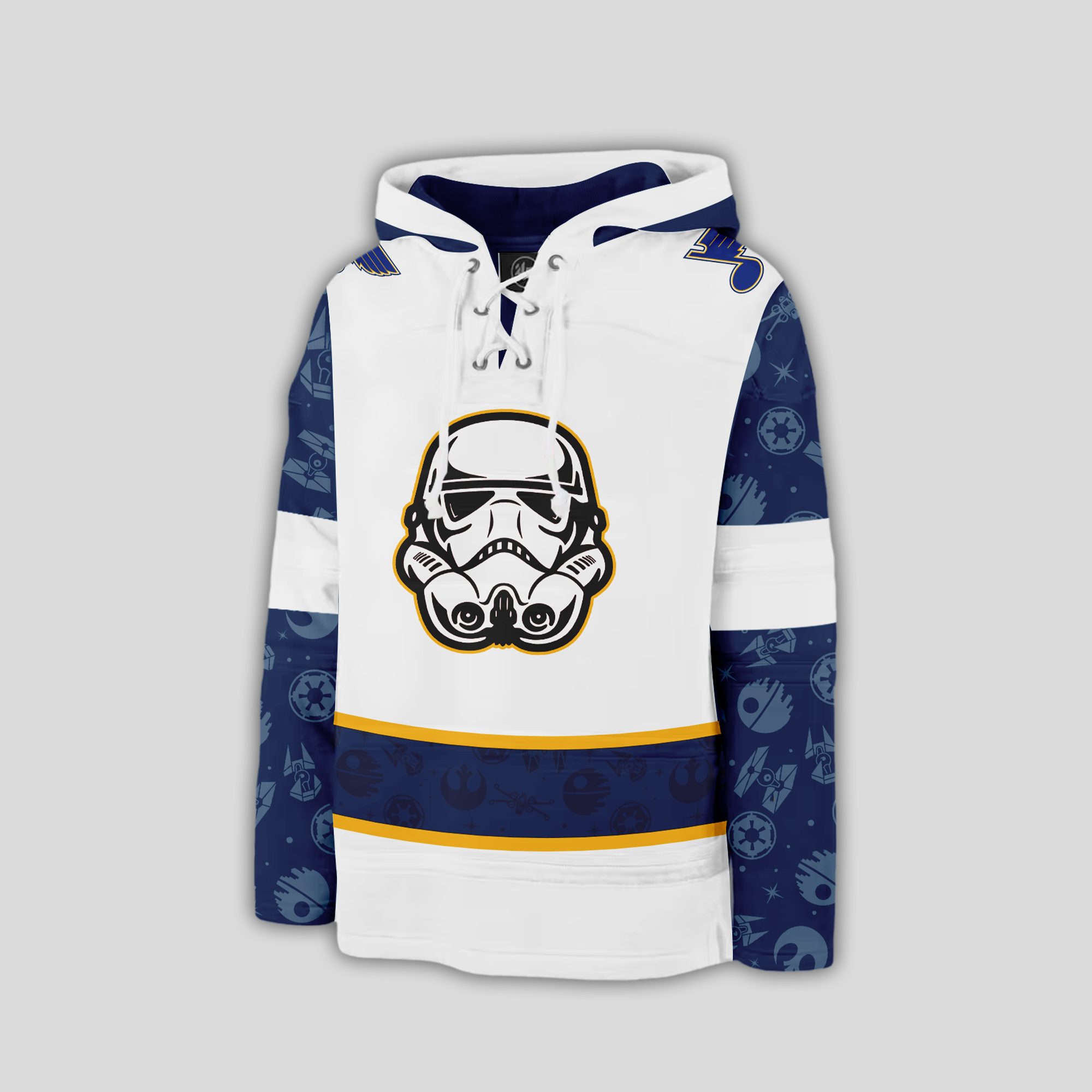 St. Louis Blues x Star Wars Night Lace Up Hoodie - Famjoys St. Louis Blues x Star Wars Night Lace Up Hoodie - Famjoys