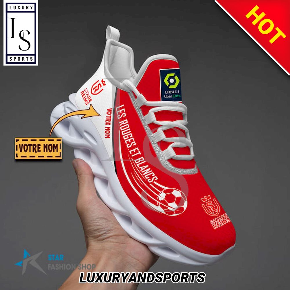 Stade de Reims Ligue 1 Custom Name Max Soul Shoes - Famjoys Stade de Reims Ligue 1 Custom Name Max Soul Shoes - Famjoys