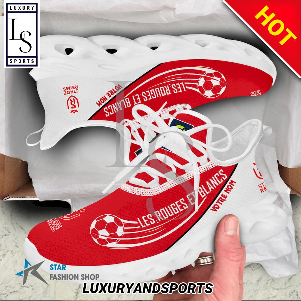Stade de Reims Ligue 1 Custom Name Max Soul Shoes - Famjoys Stade de Reims Ligue 1 Custom Name Max Soul Shoes - Famjoys
