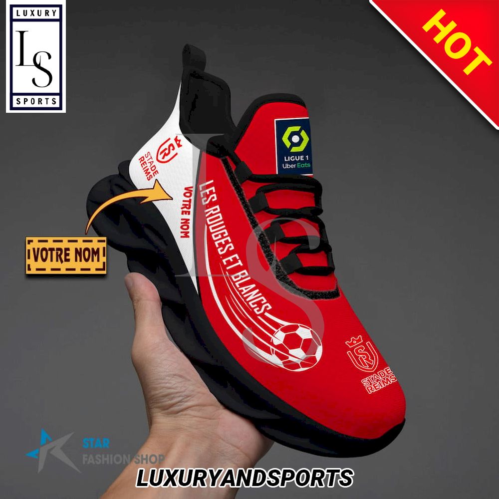 Stade de Reims Ligue 1 Custom Name Max Soul Shoes - Famjoys Stade de Reims Ligue 1 Custom Name Max Soul Shoes - Famjoys