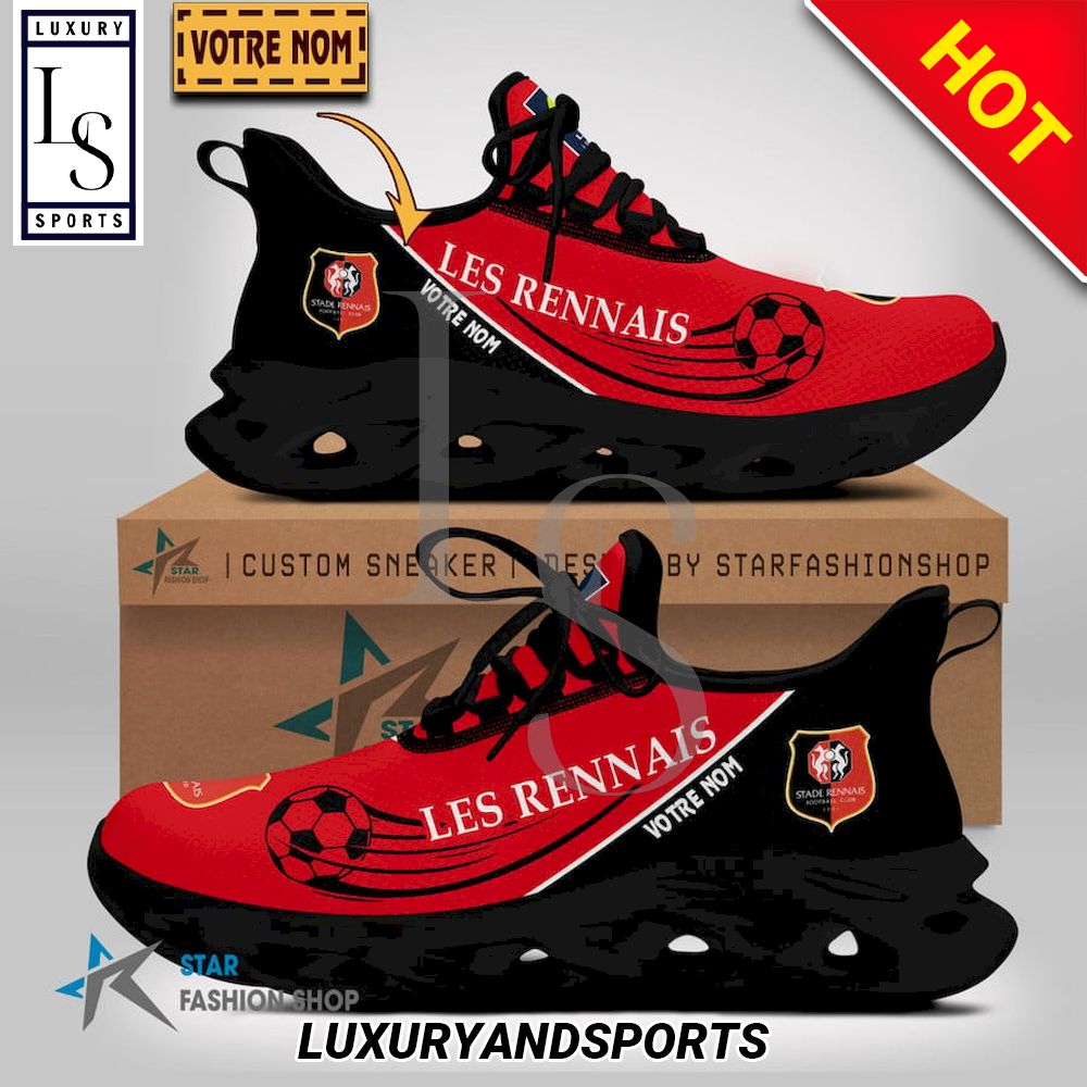 Stade Rennais FC Ligue 1 Custom Name Max Soul Shoes - Famjoys Stade Rennais FC Ligue 1 Custom Name Max Soul Shoes - Famjoys