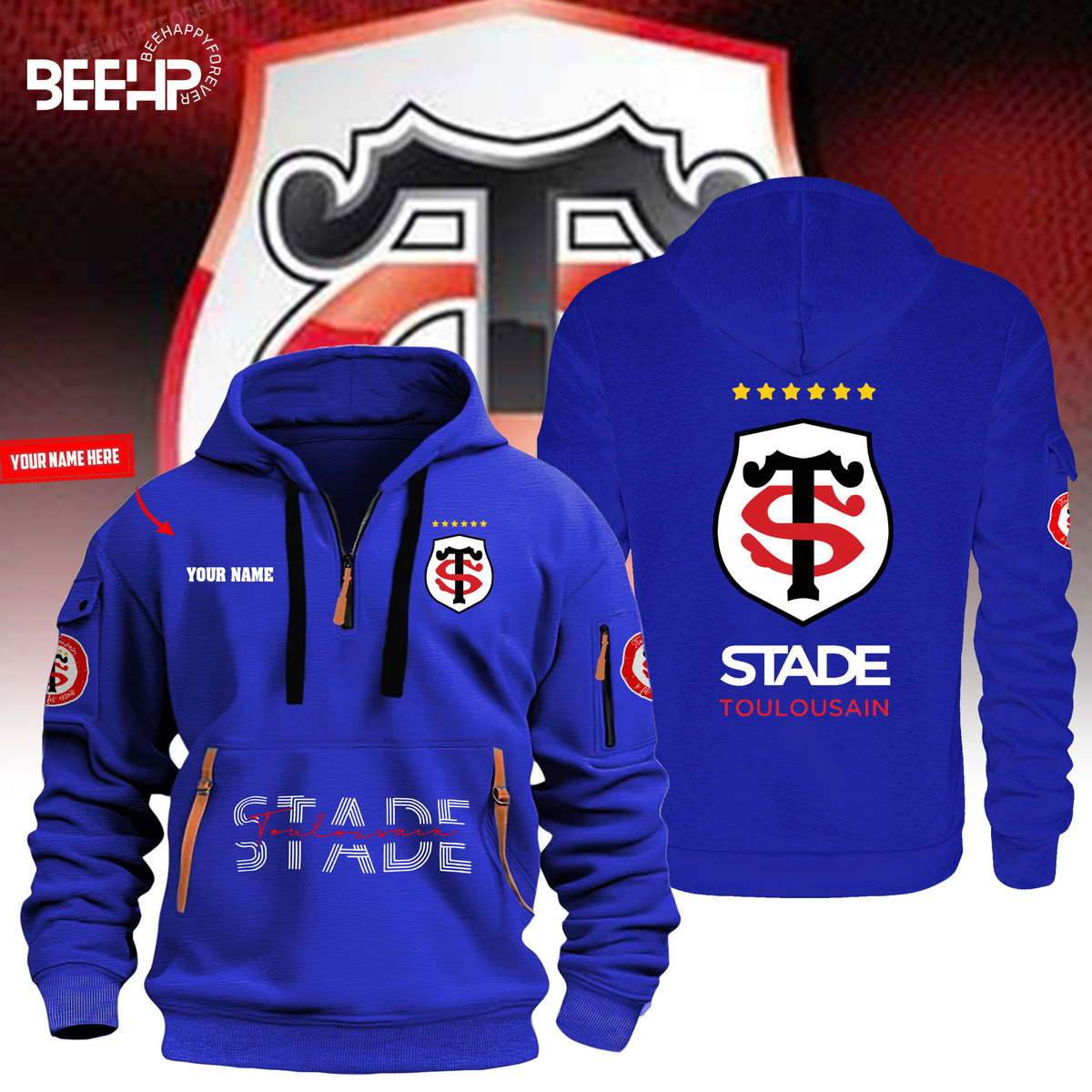 Stade Toulousain 6 Stars New Hoodie Full Color - Famjoys Stade Toulousain 6 Stars New Hoodie Full Color - Famjoys