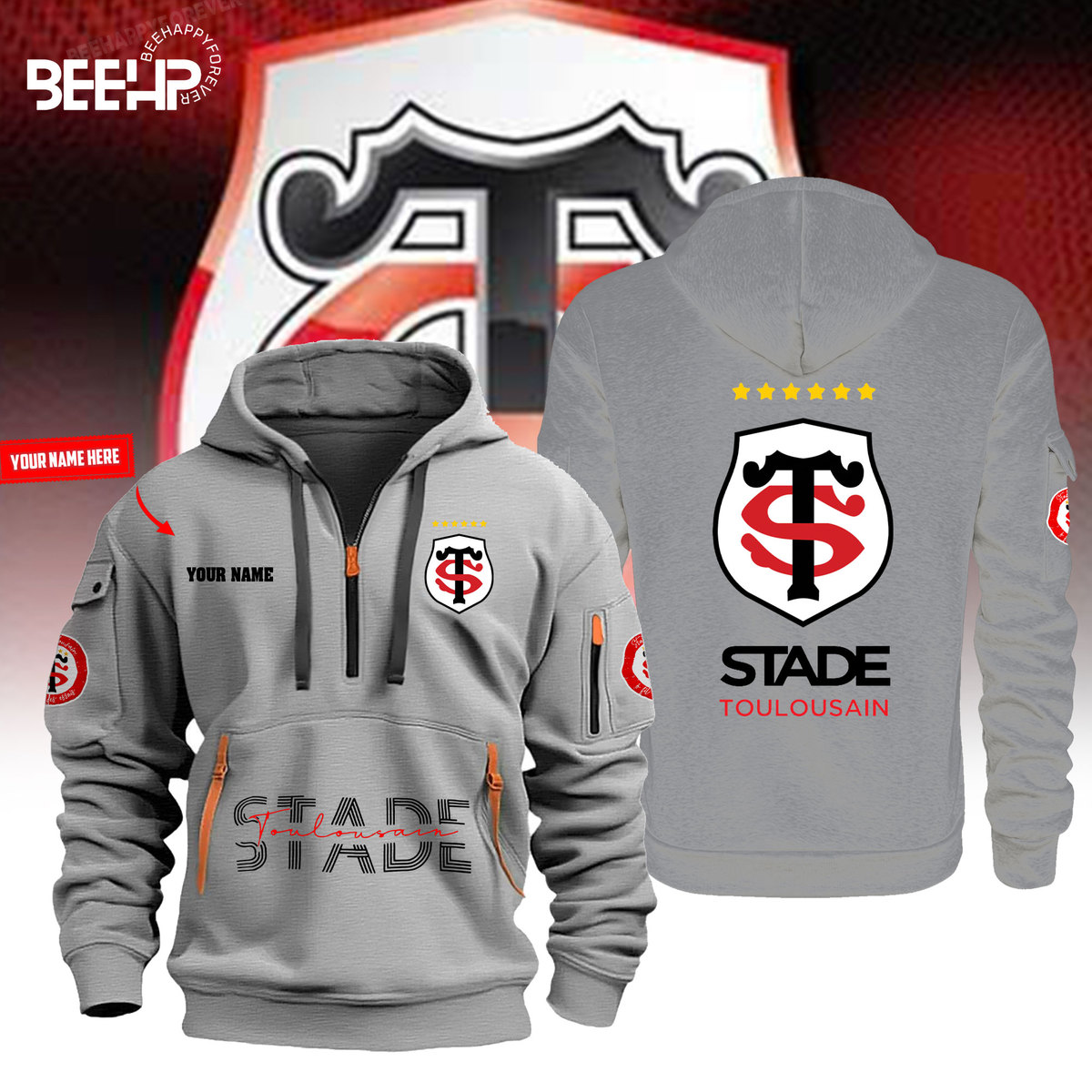 Stade Toulousain 6 Stars New Hoodie Full Color - Famjoys Stade Toulousain 6 Stars New Hoodie Full Color - Famjoys