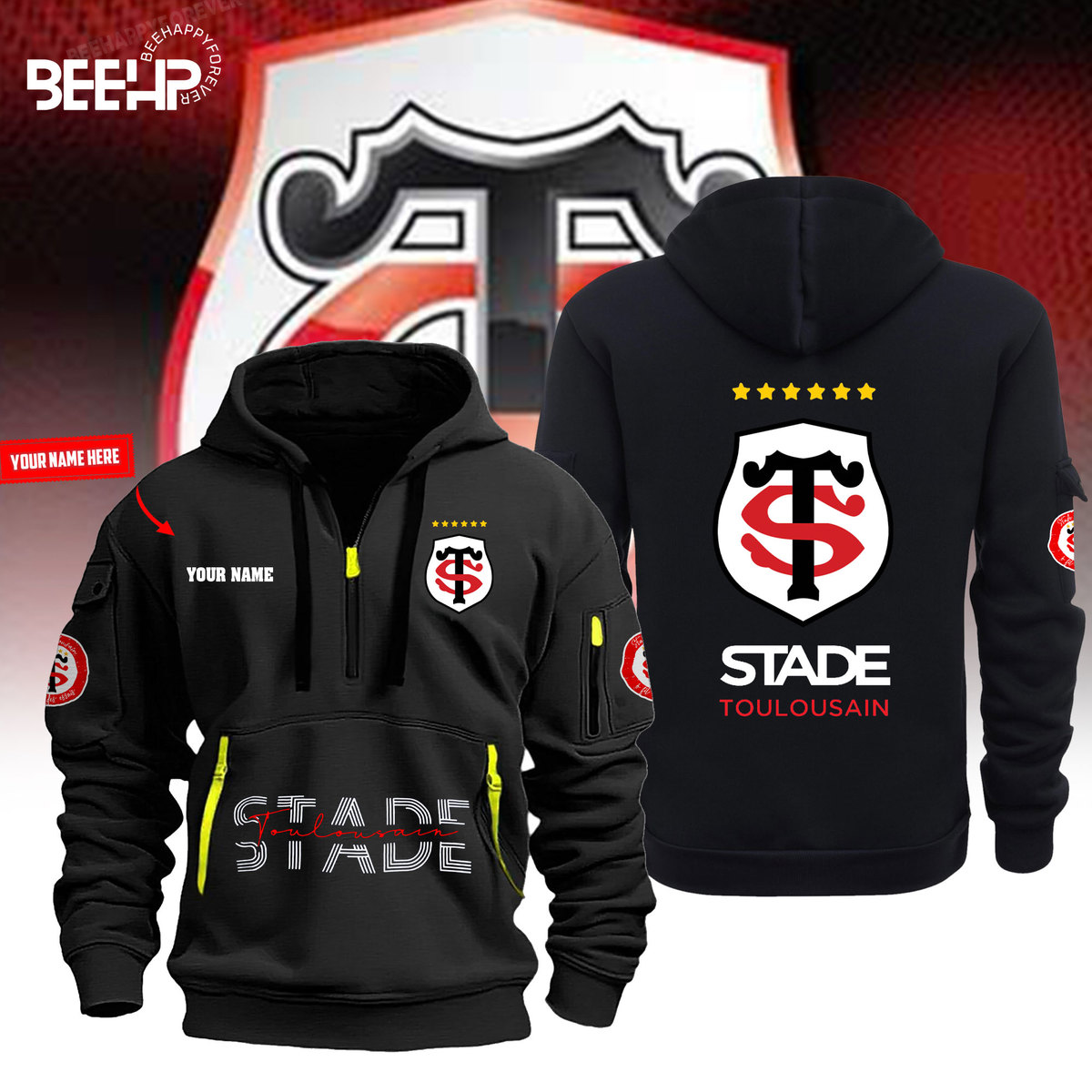 Stade Toulousain 6 Stars New Hoodie Full Color - Famjoys Stade Toulousain 6 Stars New Hoodie Full Color - Famjoys