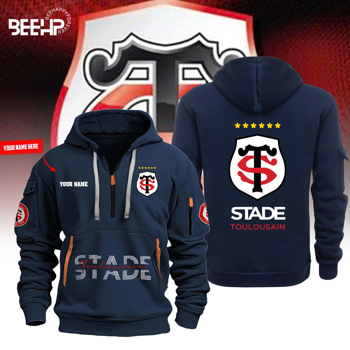 Stade Toulousain 6 Stars New Hoodie Full Color - Famjoys Stade Toulousain 6 Stars New Hoodie Full Color - Famjoys