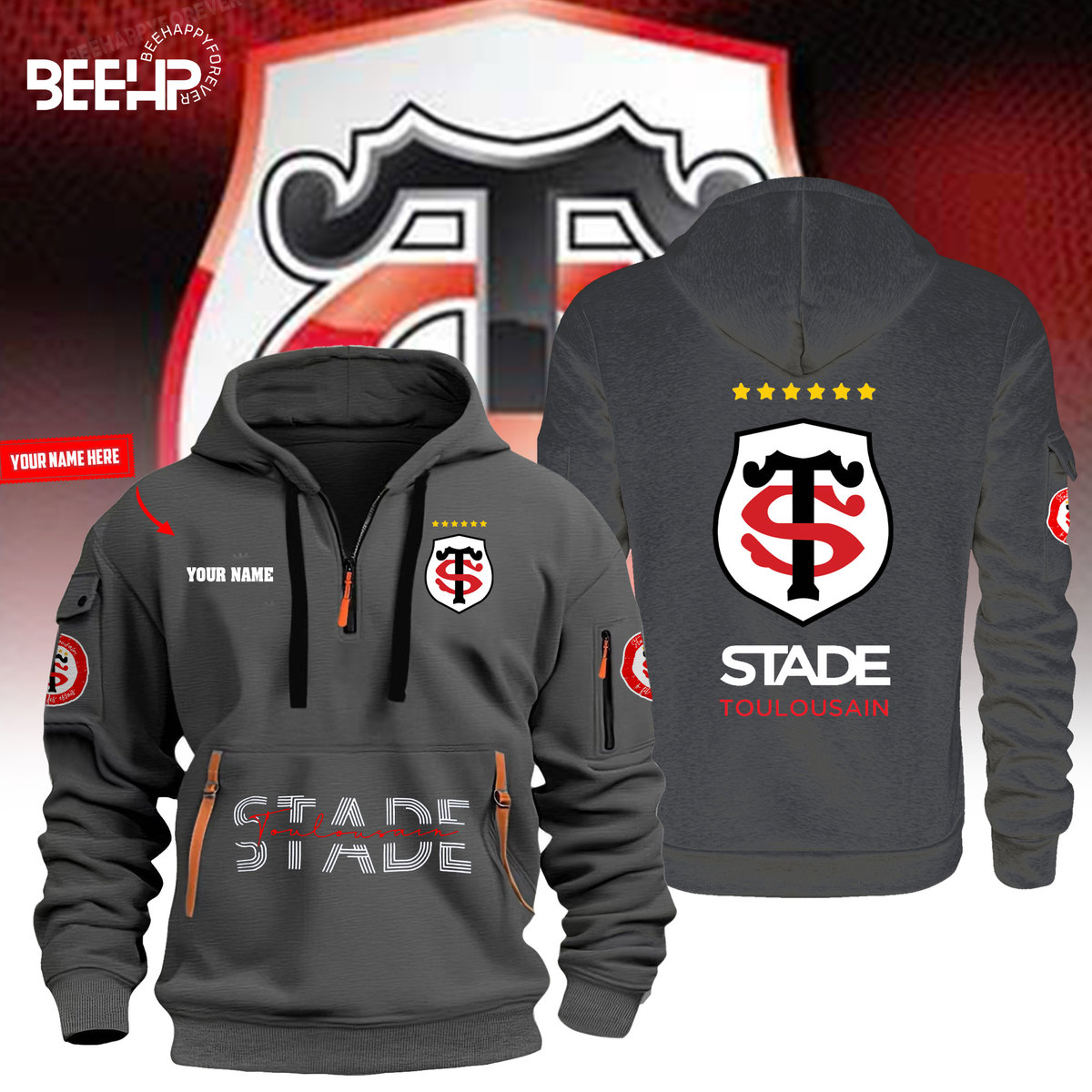 Stade Toulousain 6 Stars New Hoodie Full Color - Famjoys Stade Toulousain 6 Stars New Hoodie Full Color - Famjoys