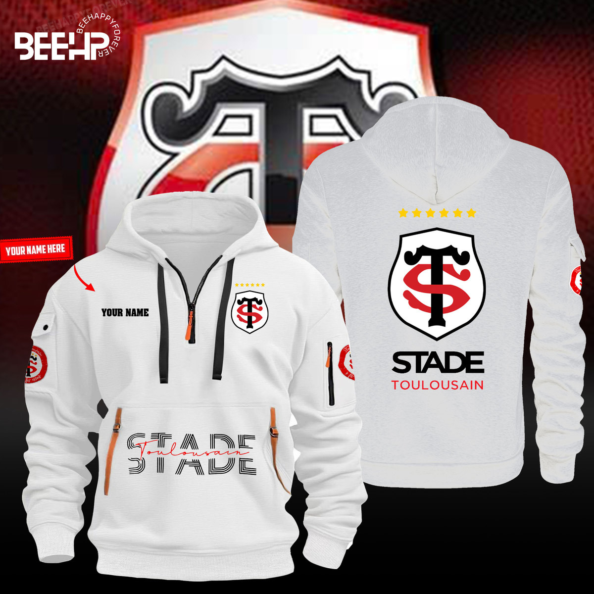 Stade Toulousain 6 Stars New Hoodie Full Color - Famjoys Stade Toulousain 6 Stars New Hoodie Full Color - Famjoys