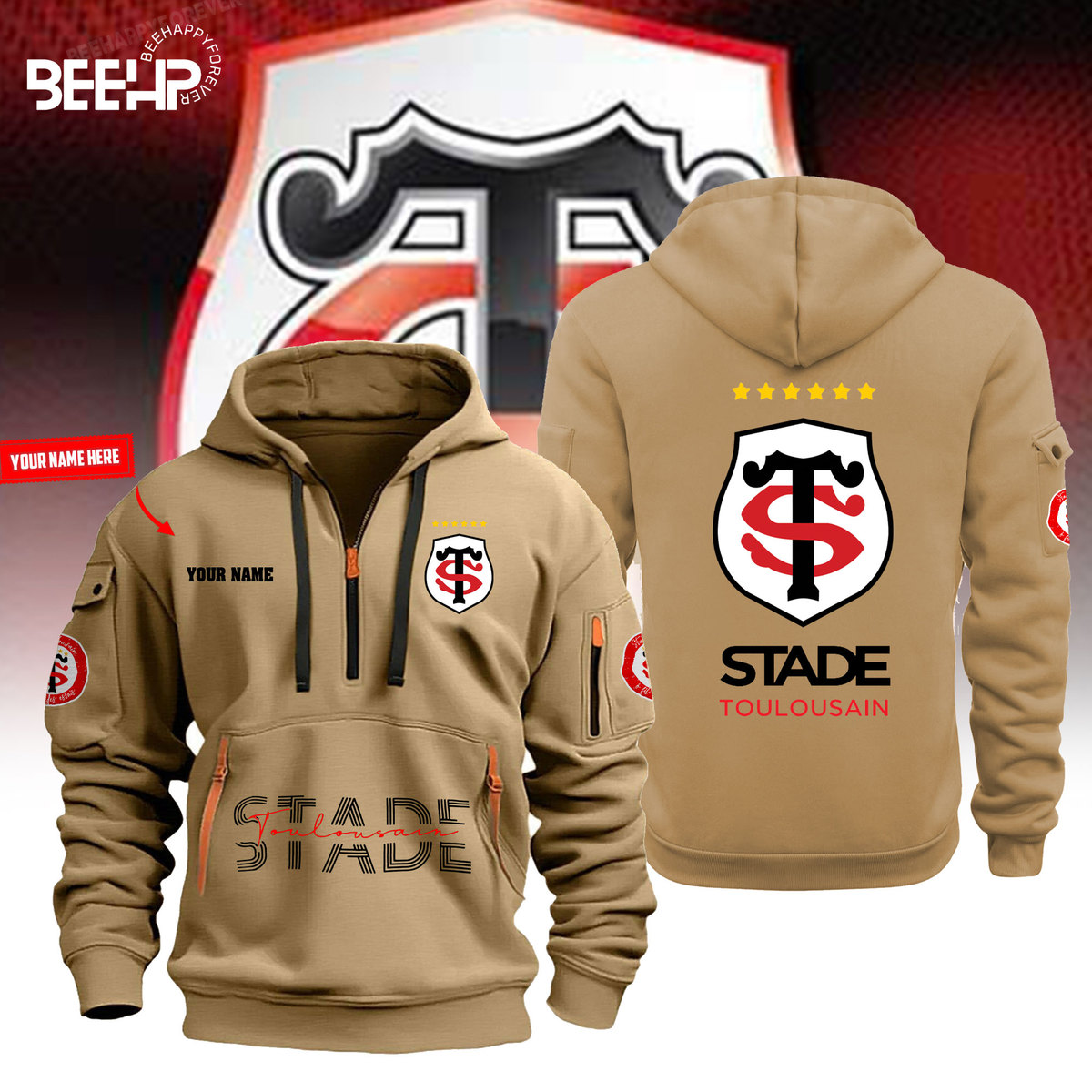 Stade Toulousain 6 Stars New Hoodie Full Color - Famjoys Stade Toulousain 6 Stars New Hoodie Full Color - Famjoys